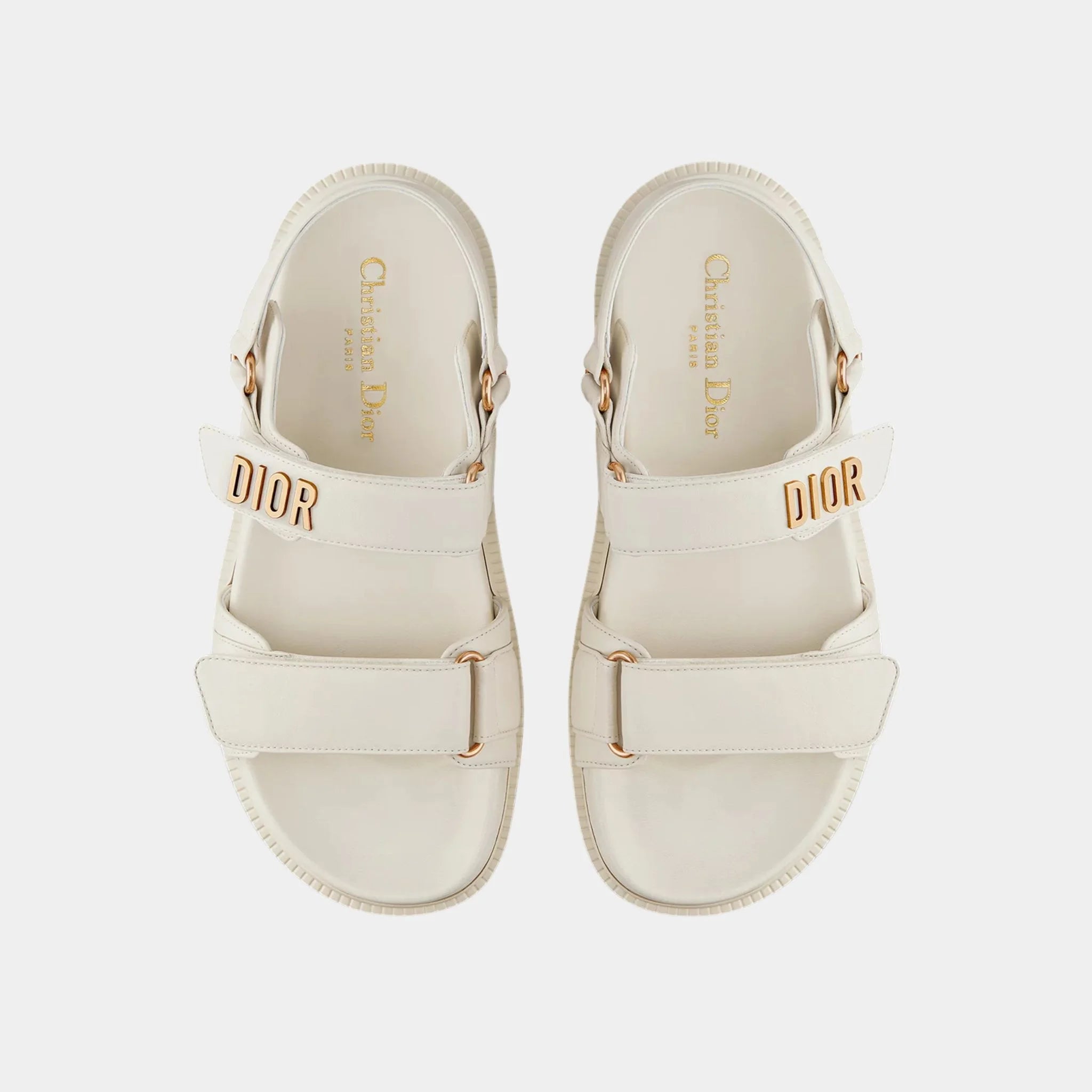 Dior Dioract Sandal in Lambskin, White, Top