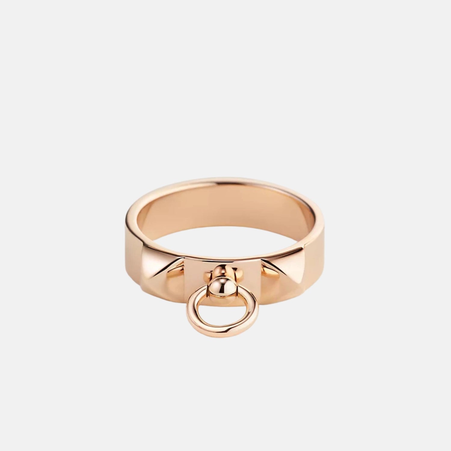 Hermes Dog Collar Ring Small Model Rose Gold, Front