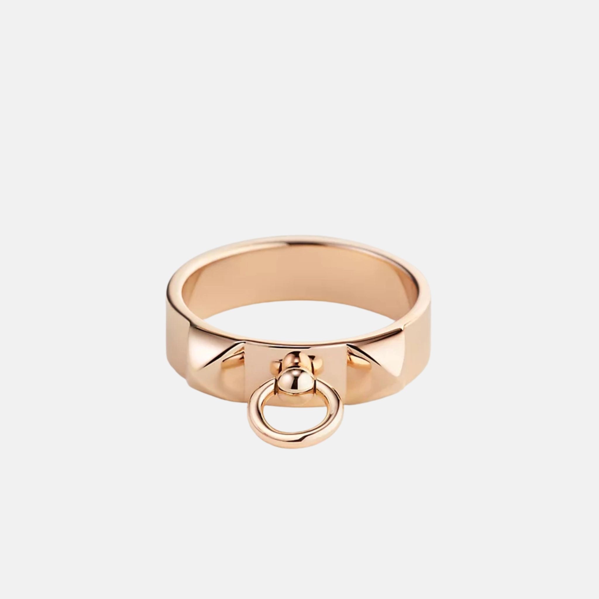 Hermes Dog Collar Ring Small Model Rose Gold, Front