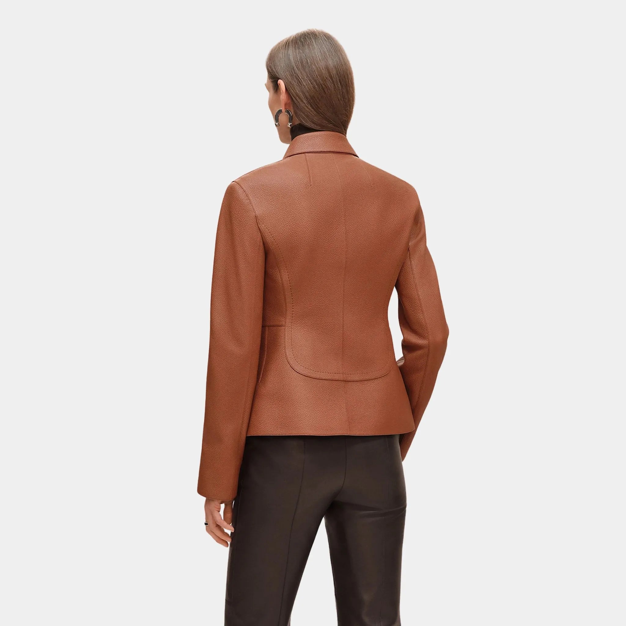 Hermes Equestrian Jacket in Washed Deer, Marron Fauve, Back