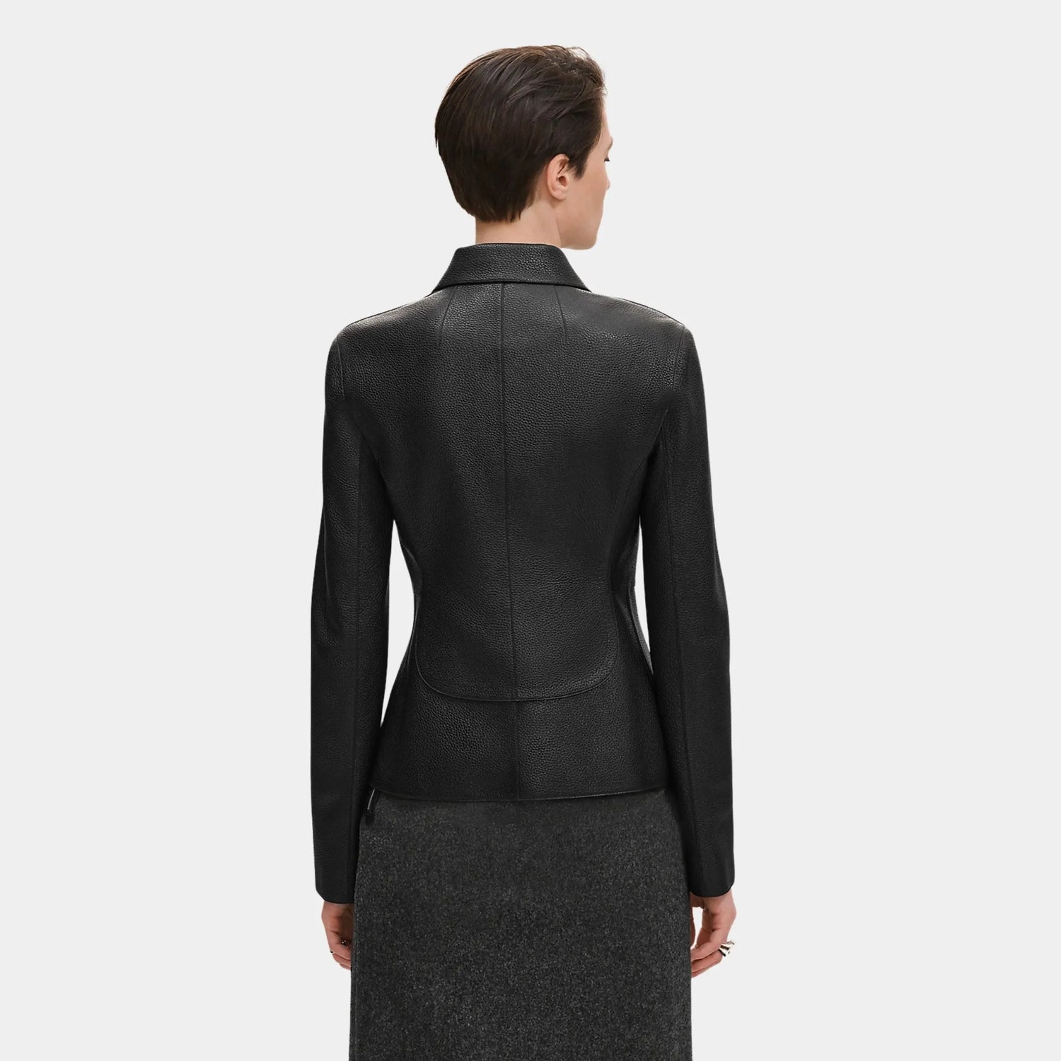 Hermes Equestrian Jacket in Washed Deer, Noir, Back