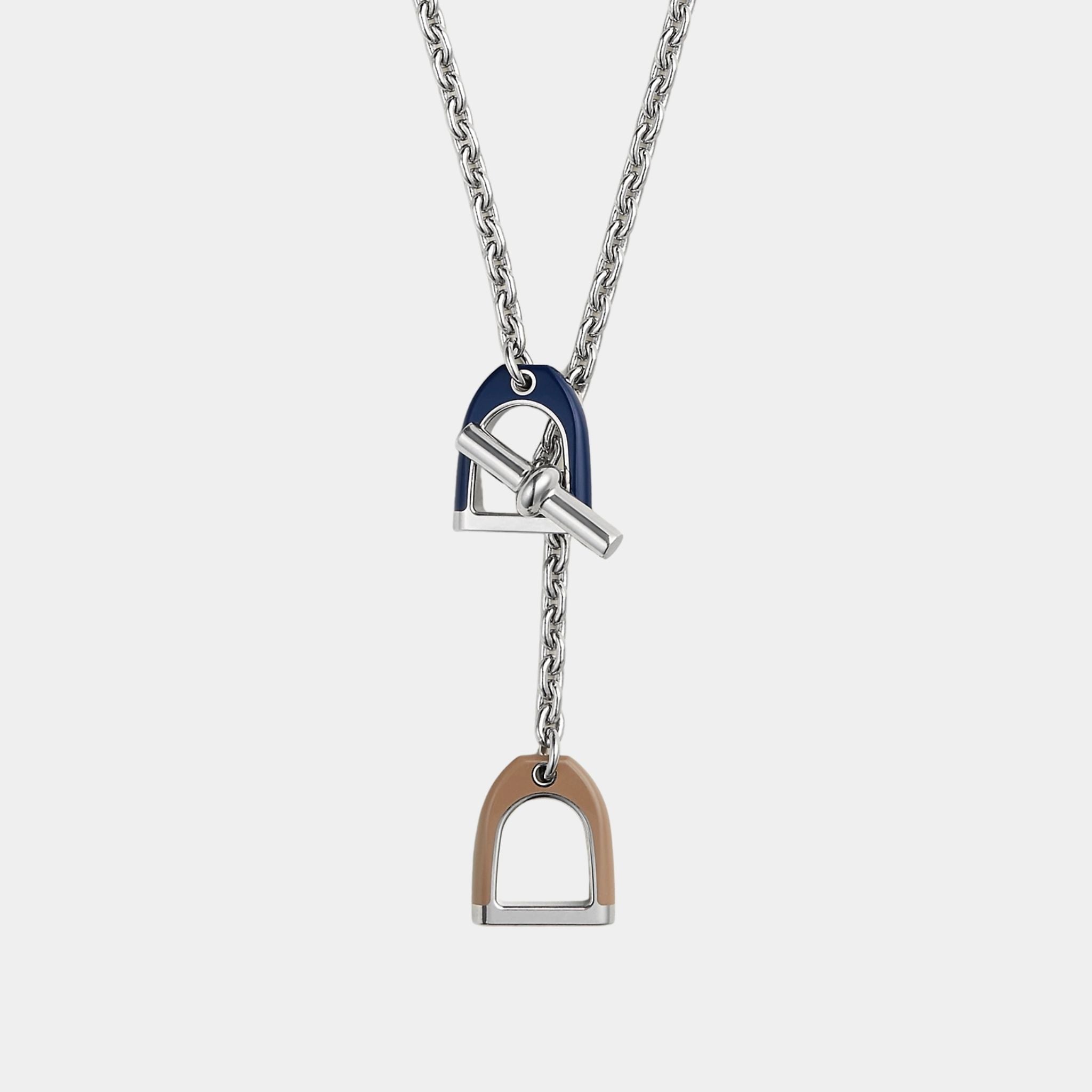 Hermes Etrier Necklace, Bleu Saphir, Chai
