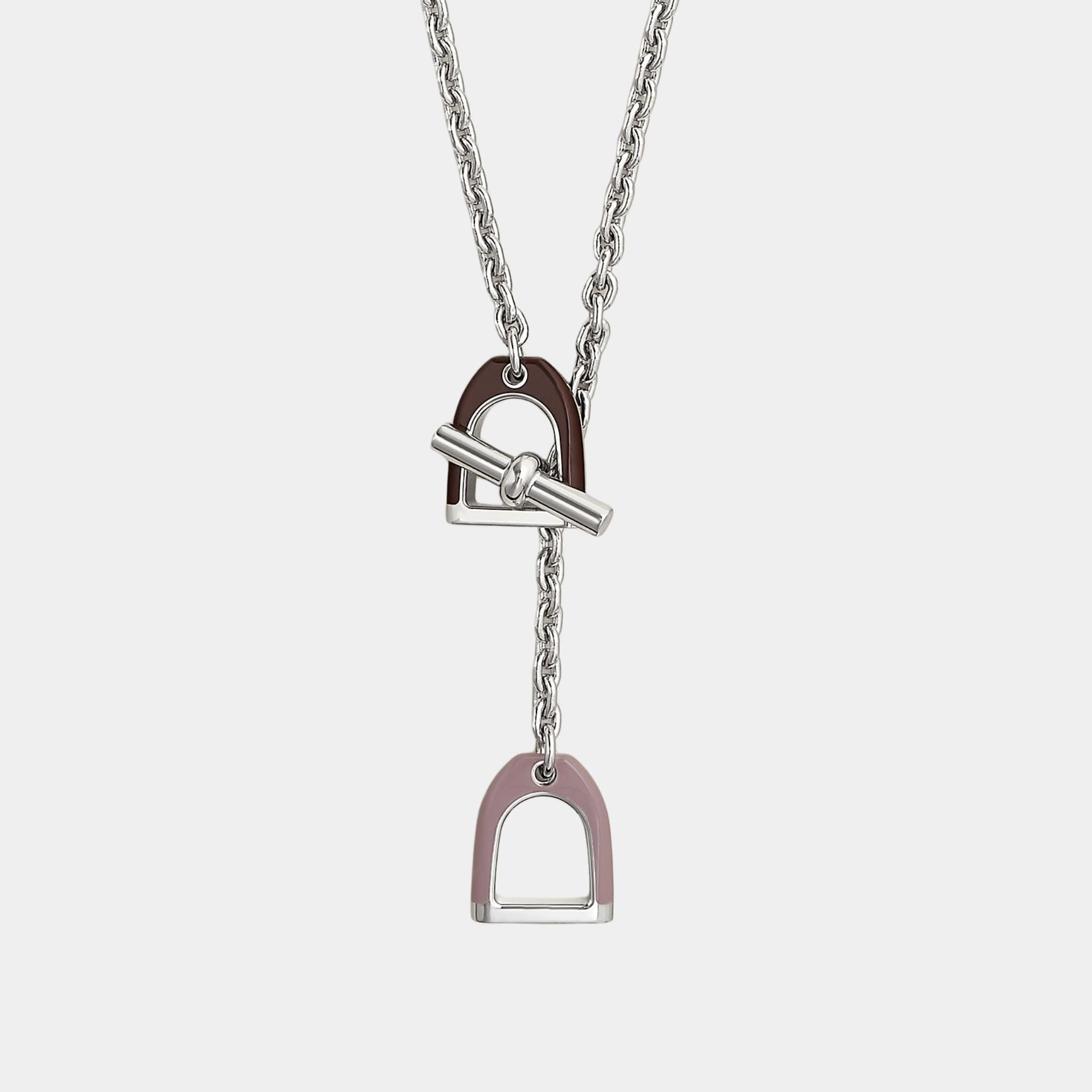 Hermes Etrier Necklace, Glycine, Bordeaux