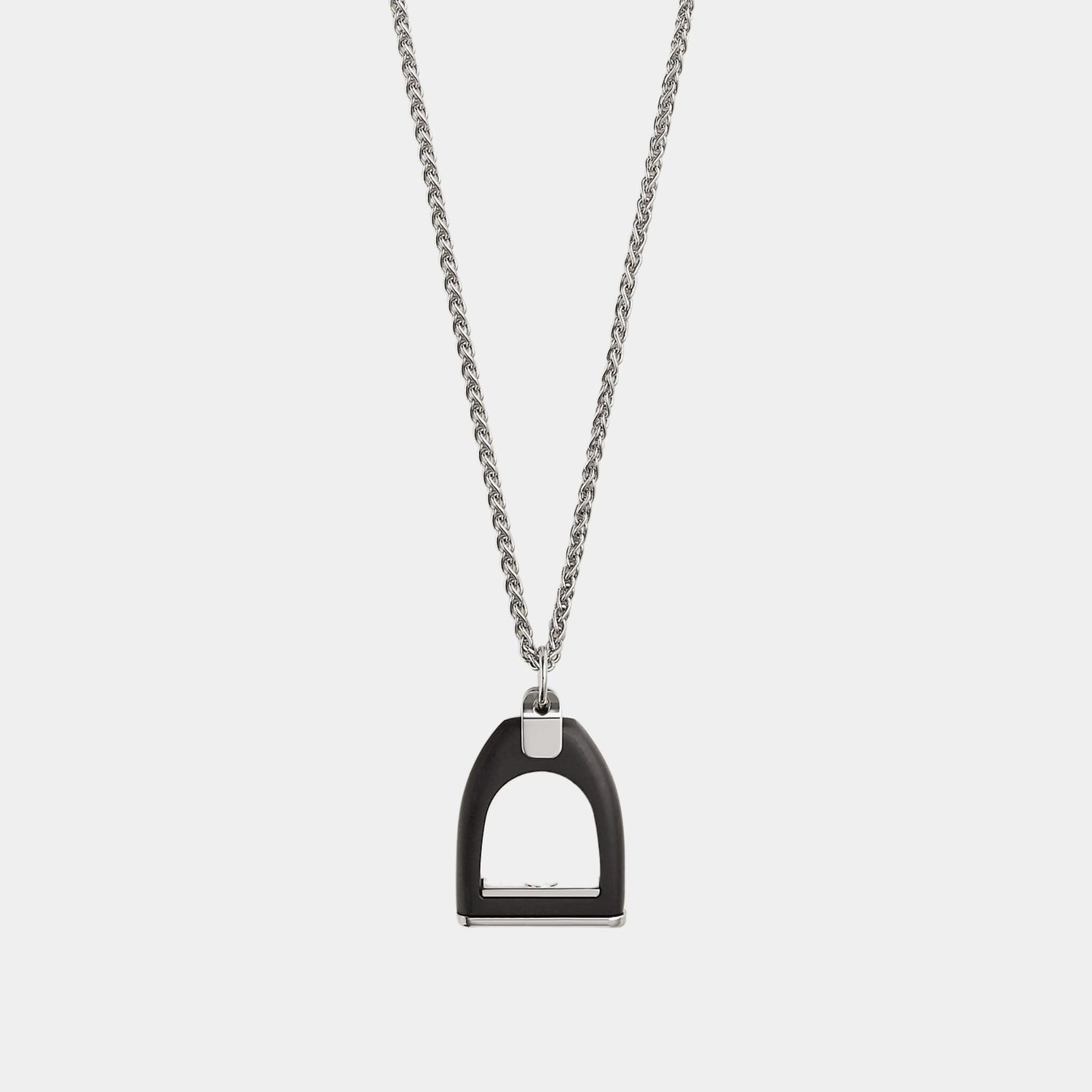 Hermes Etrier Vulcanium Necklace, Brun
