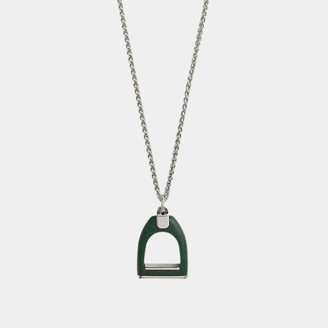 Hermes Etrier Vulcanium Necklace, Vert Fonce