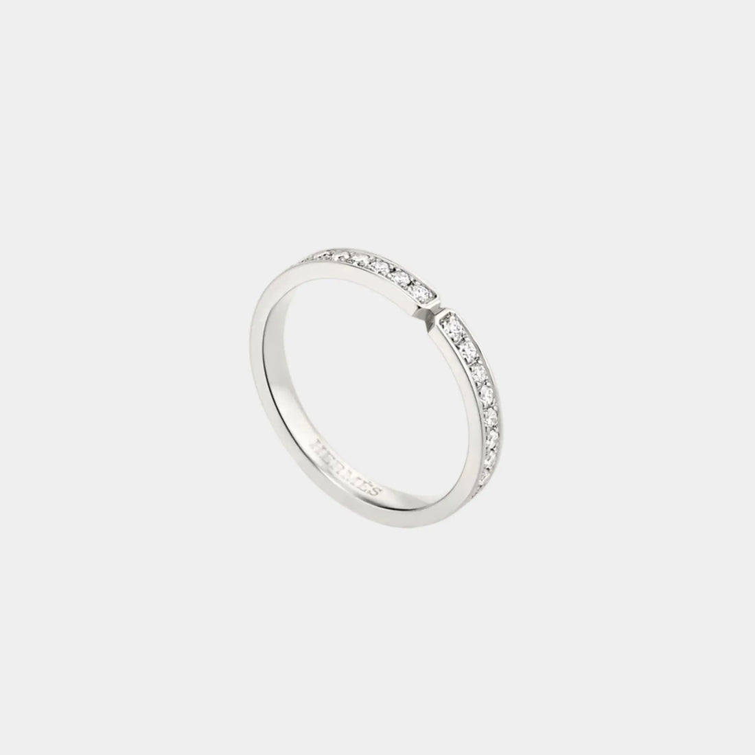 Hermes Ever Kelly Wedding Band Small Model Platinum - Diamonds, Front