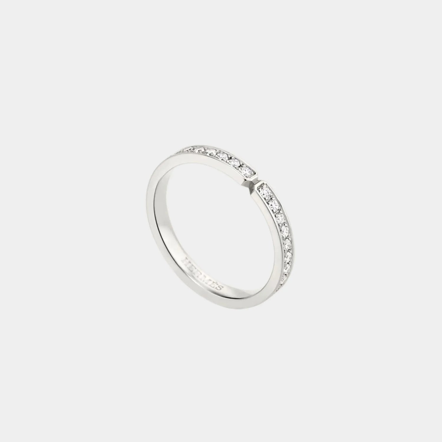 Hermes Ever Kelly Wedding Band Small Model Platinum - Diamonds, Front