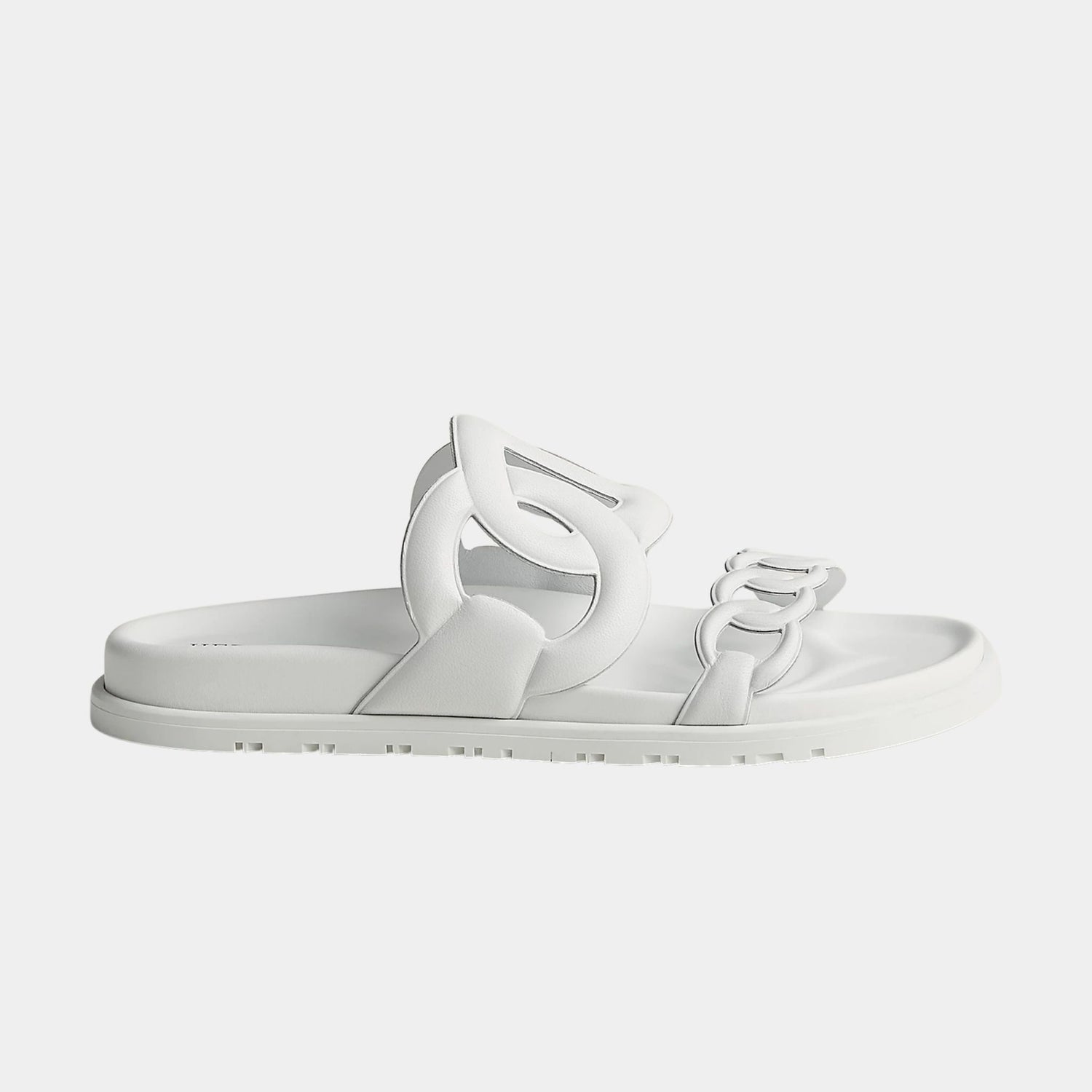 wHermes Extra Sandals in Nappa Leather, Blanc, Side