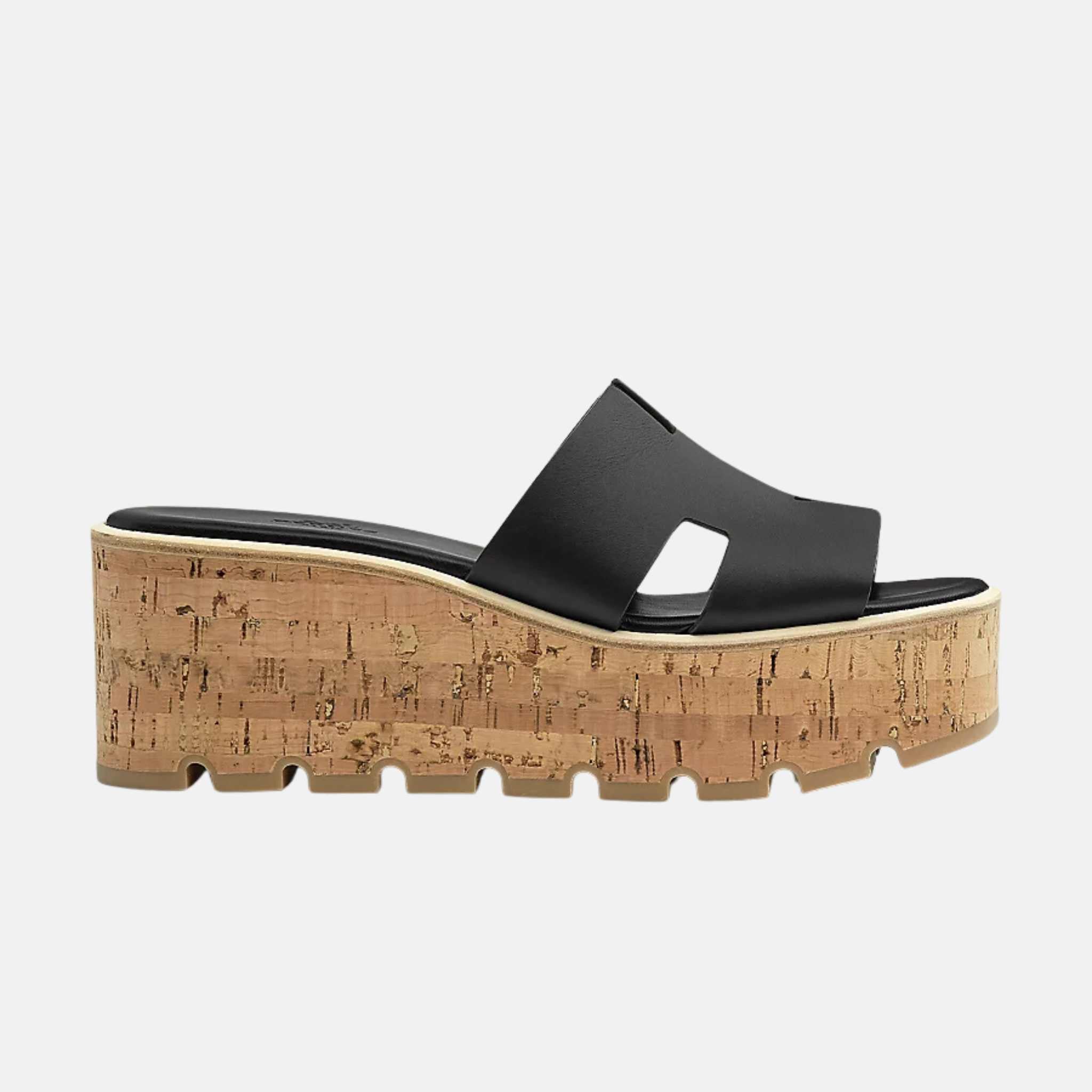 Hermes Eze 30 Sandal Calfskin, Black, Side