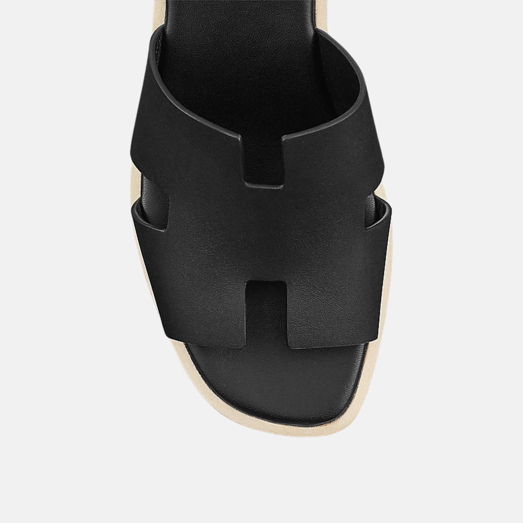 Hermes Eze 30 Sandal Calfskin, Black, Top