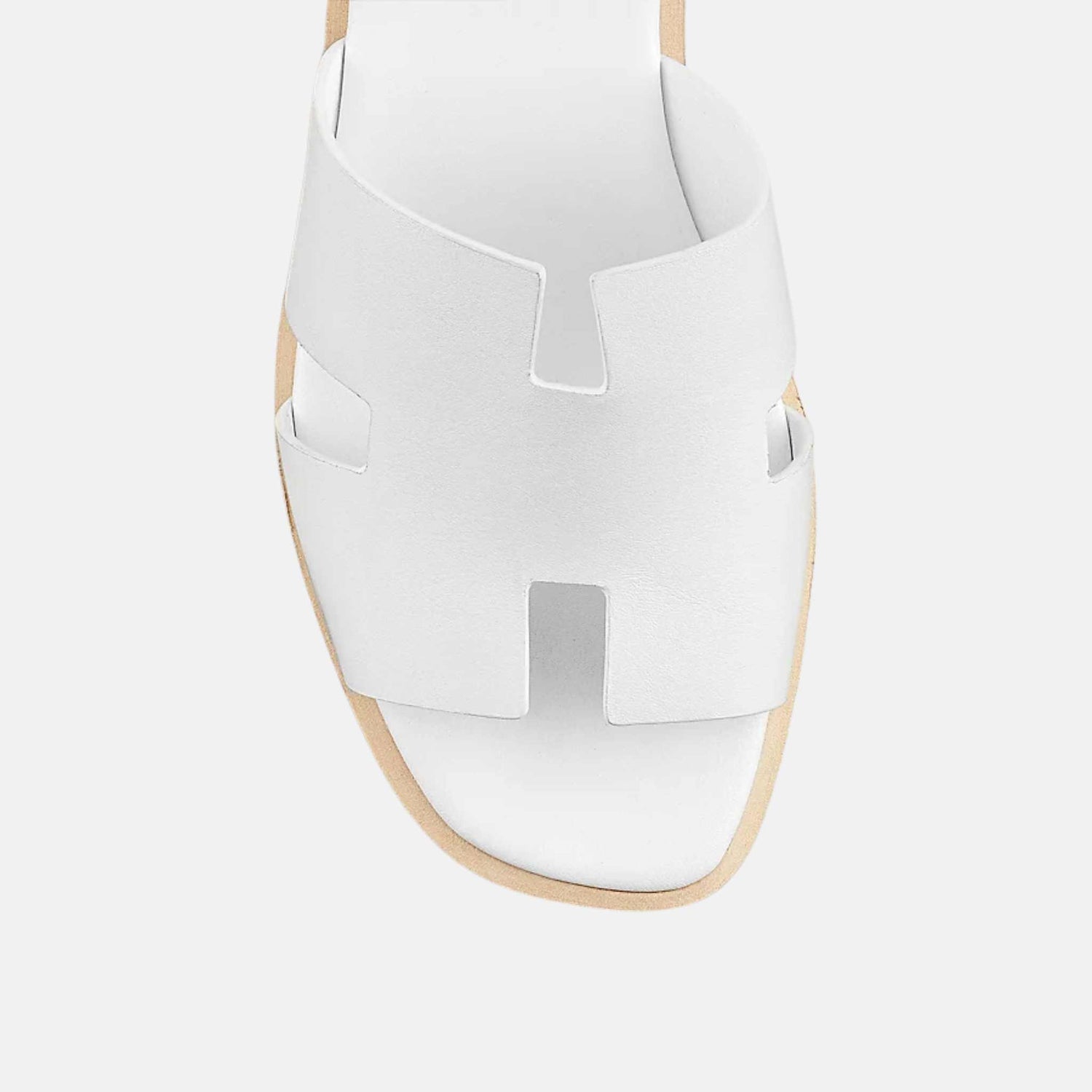 Hermes Eze 30 Sandal Calfskin, White, Top