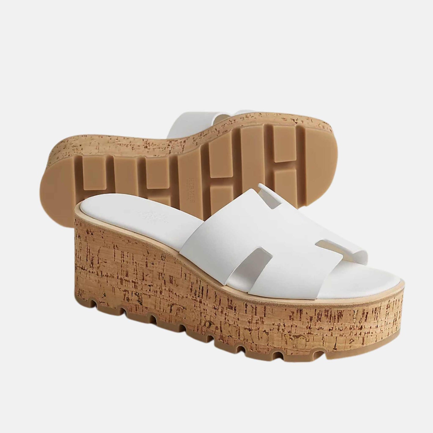 Hermes Eze 30 Sandal White, Front