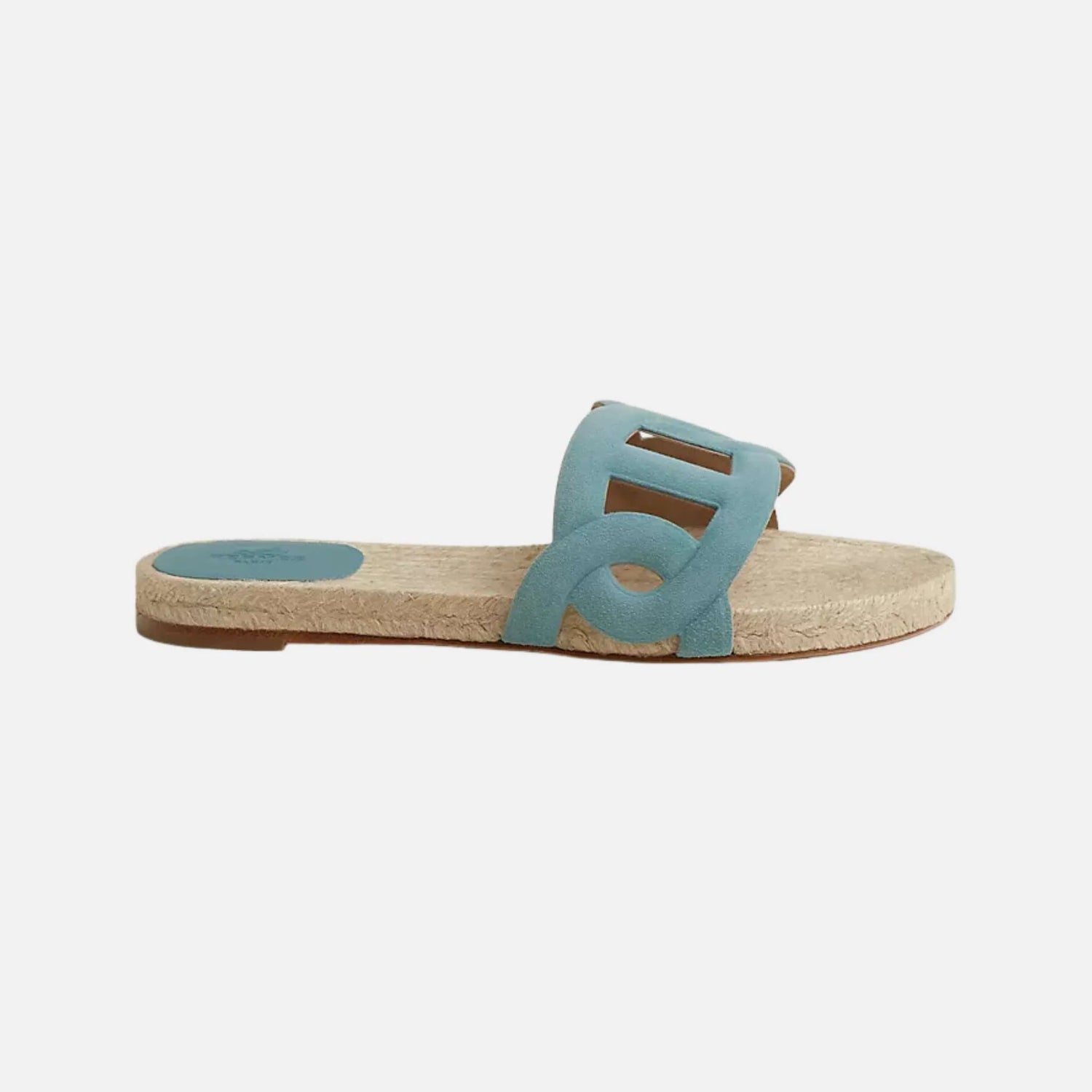 Hermes Famous Espadrilles Suede Goatskin, Bleu Citadin , Side