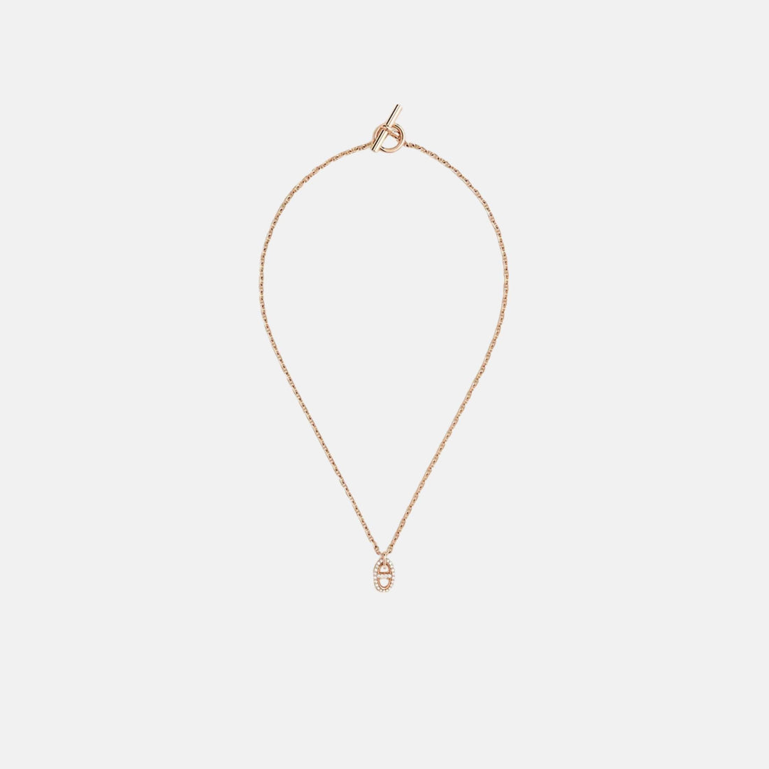 Hermes Farandole Pendant Small Model Rose Gold Diamonds, Front