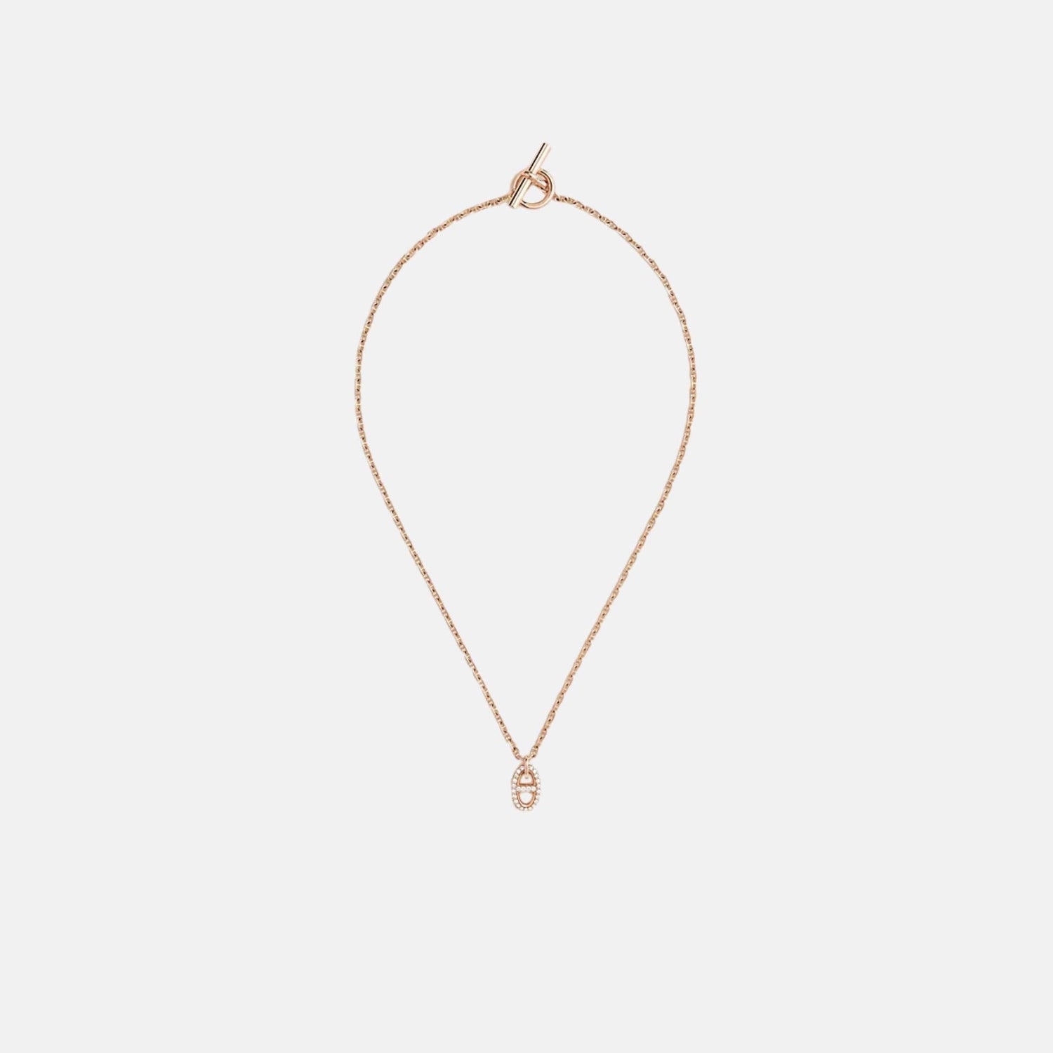 Hermes Farandole Pendant Small Model Rose Gold Diamonds, Front