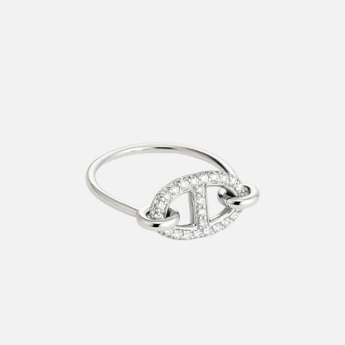 Hermes Farandole Ring White Gold Diamonds, Front