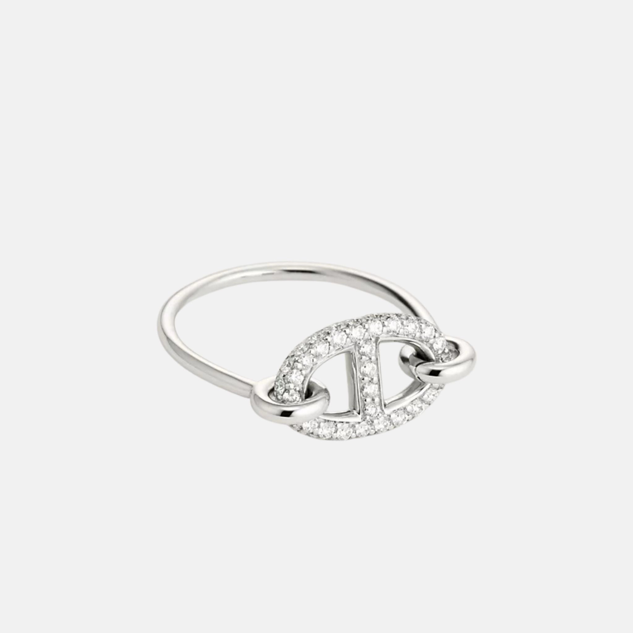 Hermes Farandole Ring White Gold Diamonds, Front