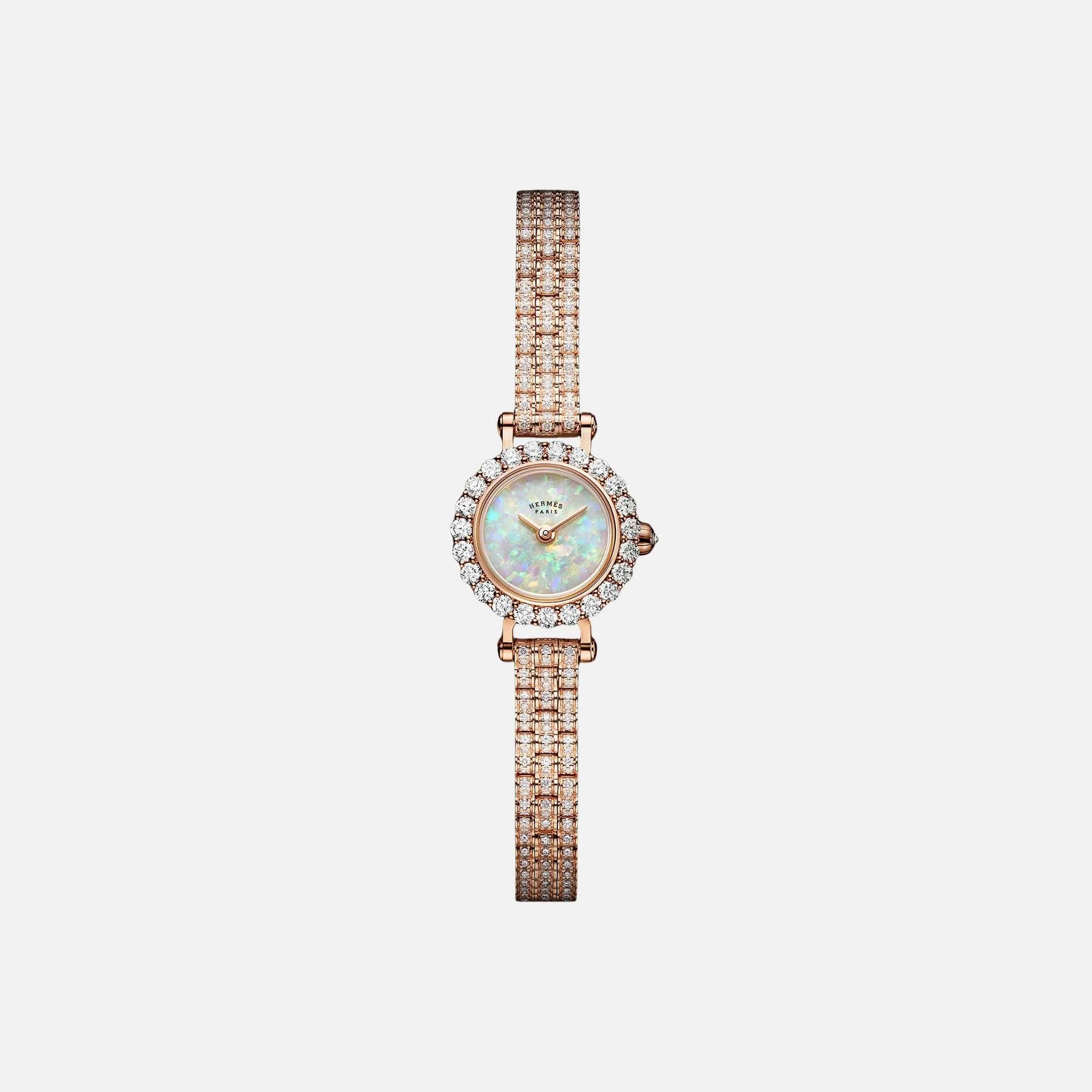 Hermes Faubourg Marguerite Watch Mini 15mm Rose Gold Bracelet
