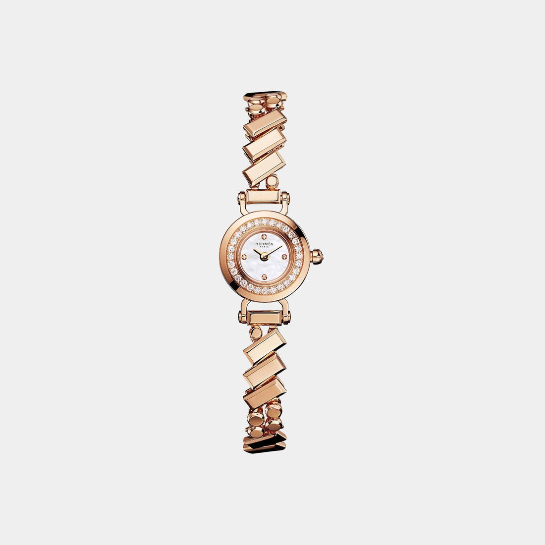 Hermes Faubourg Polka Rose Gold 15 mm Watch, Front