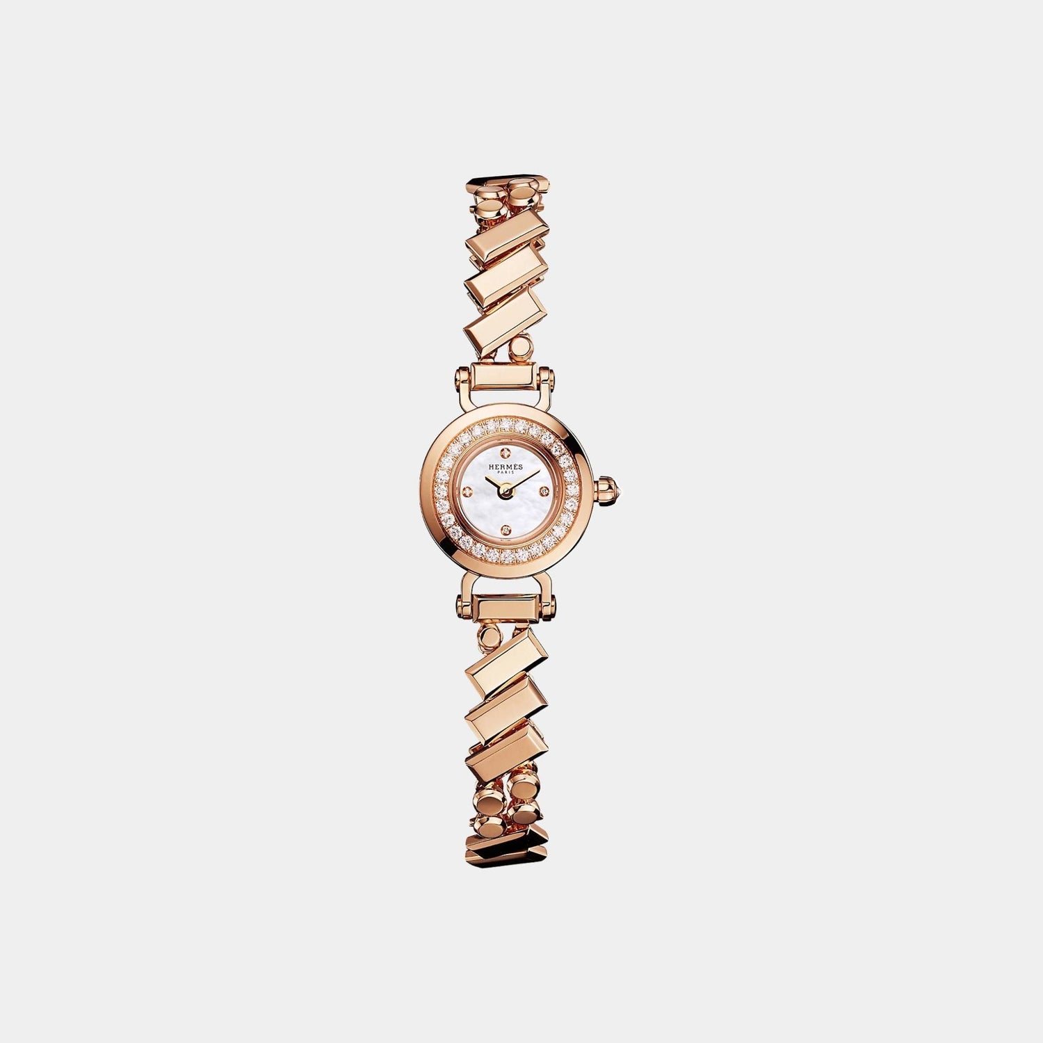 Hermes Faubourg Polka Rose Gold 15 mm Watch, Front