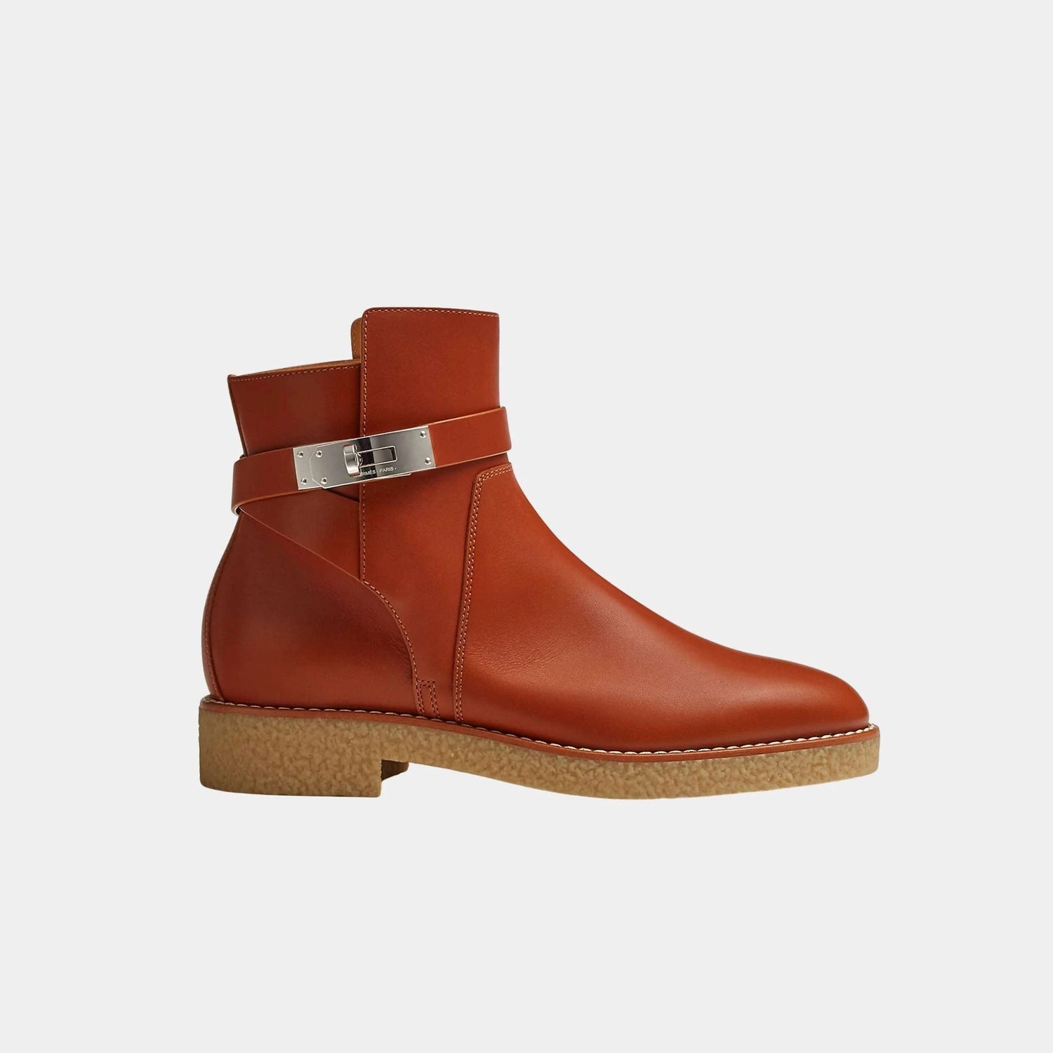 Hermes Follow Ankle Boot Heritage Calfskin, Naturel, Side
