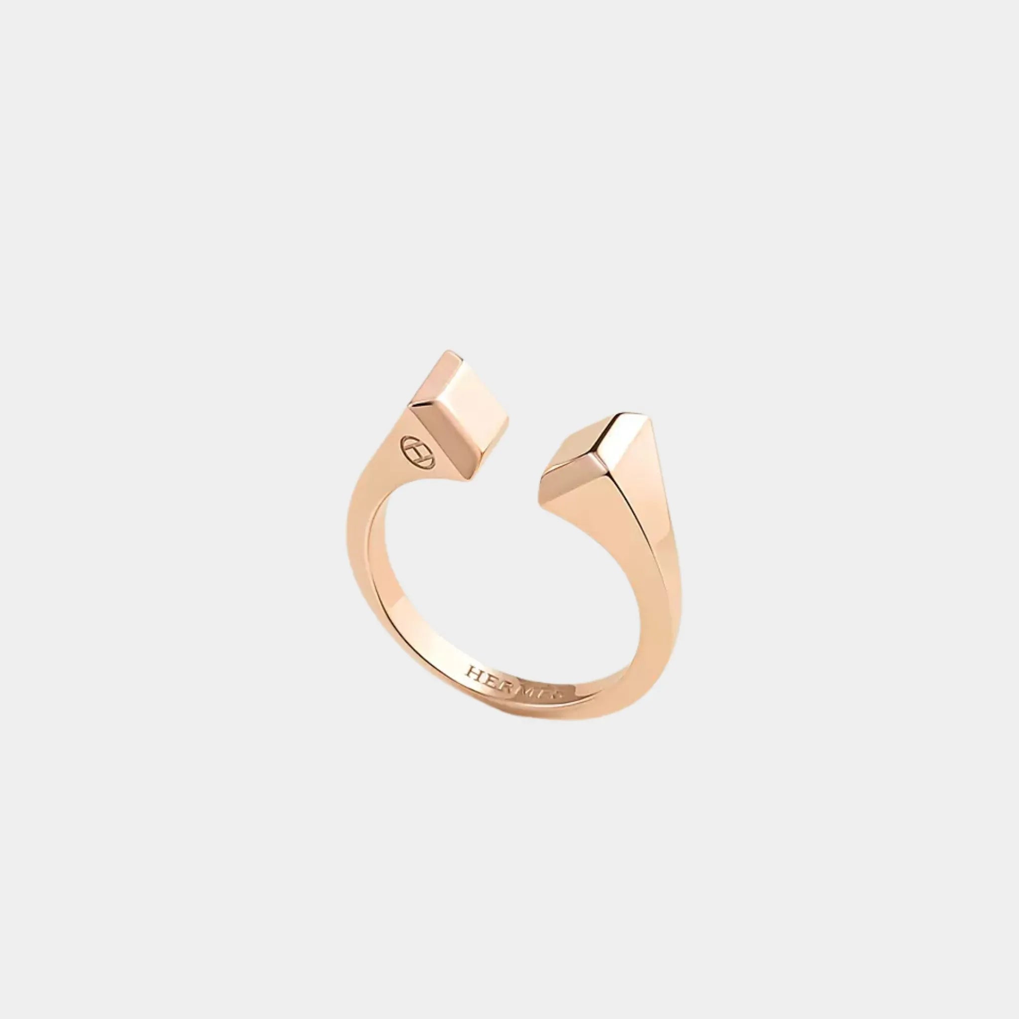 Hermes Forge Nail Ring Large Model Rose Gold, Front