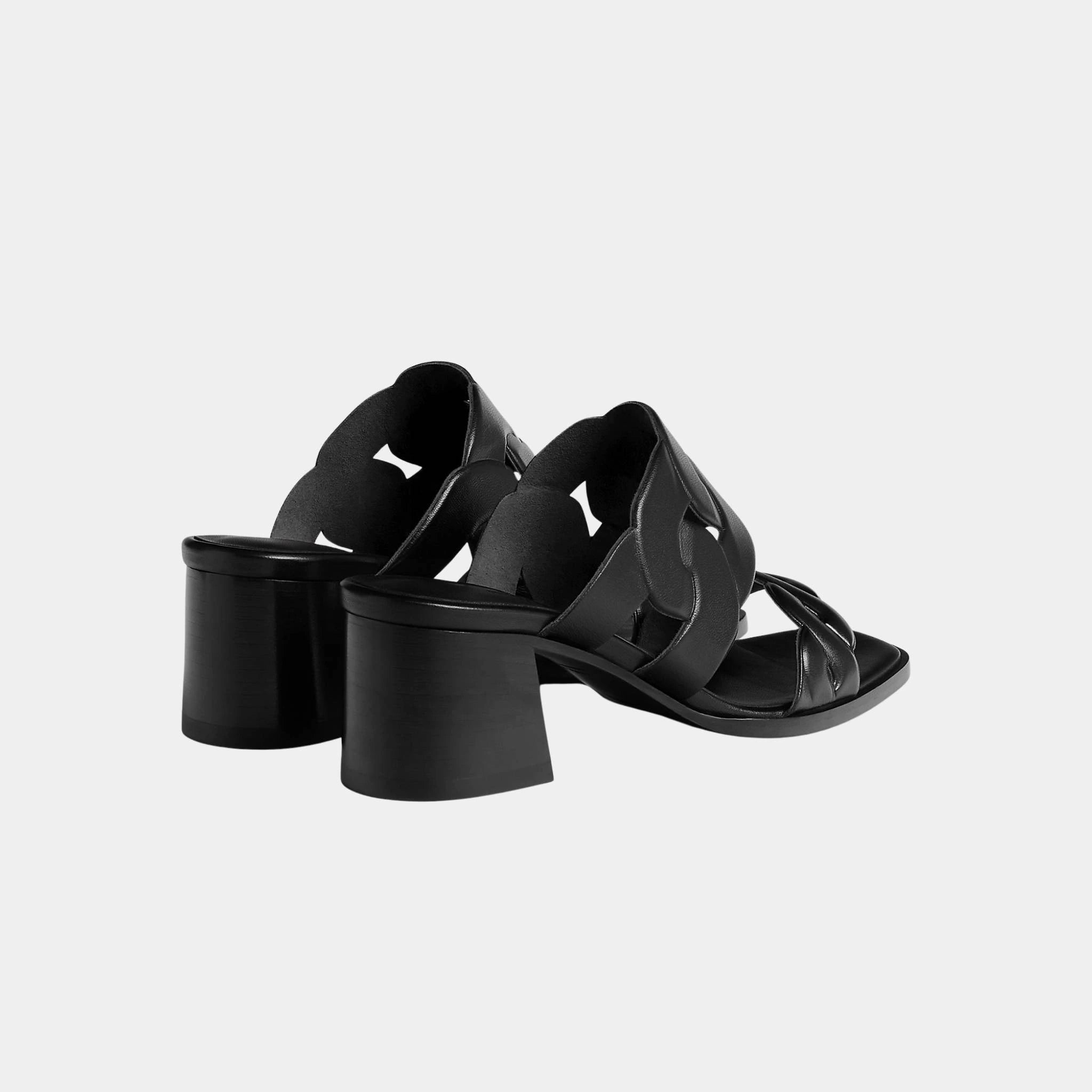 Hermes Gaby 60 Sandal Nappa Leather, Noir, Back
