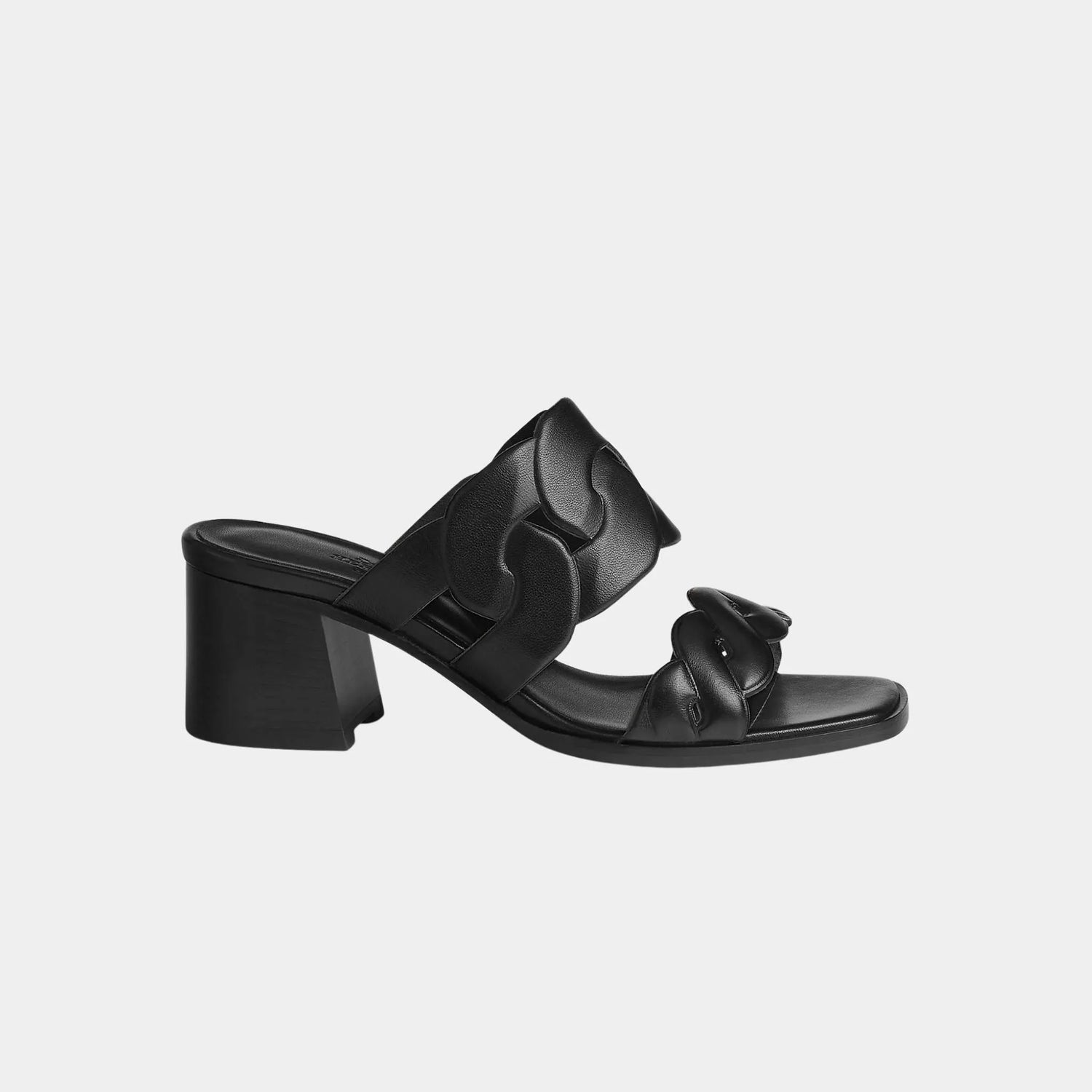 Hermes Gaby 60 Sandal Nappa Leather, Noir, Side