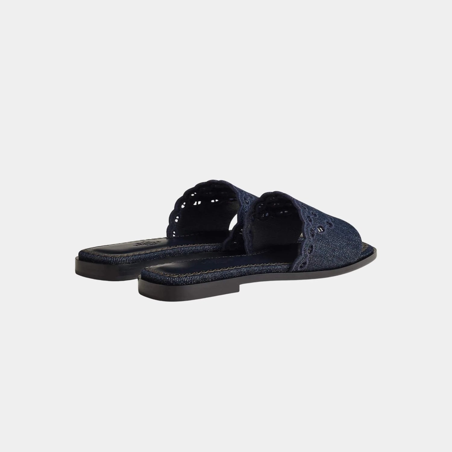 Hermes Gaelle Sandal Denim, Bleu Marine, Back