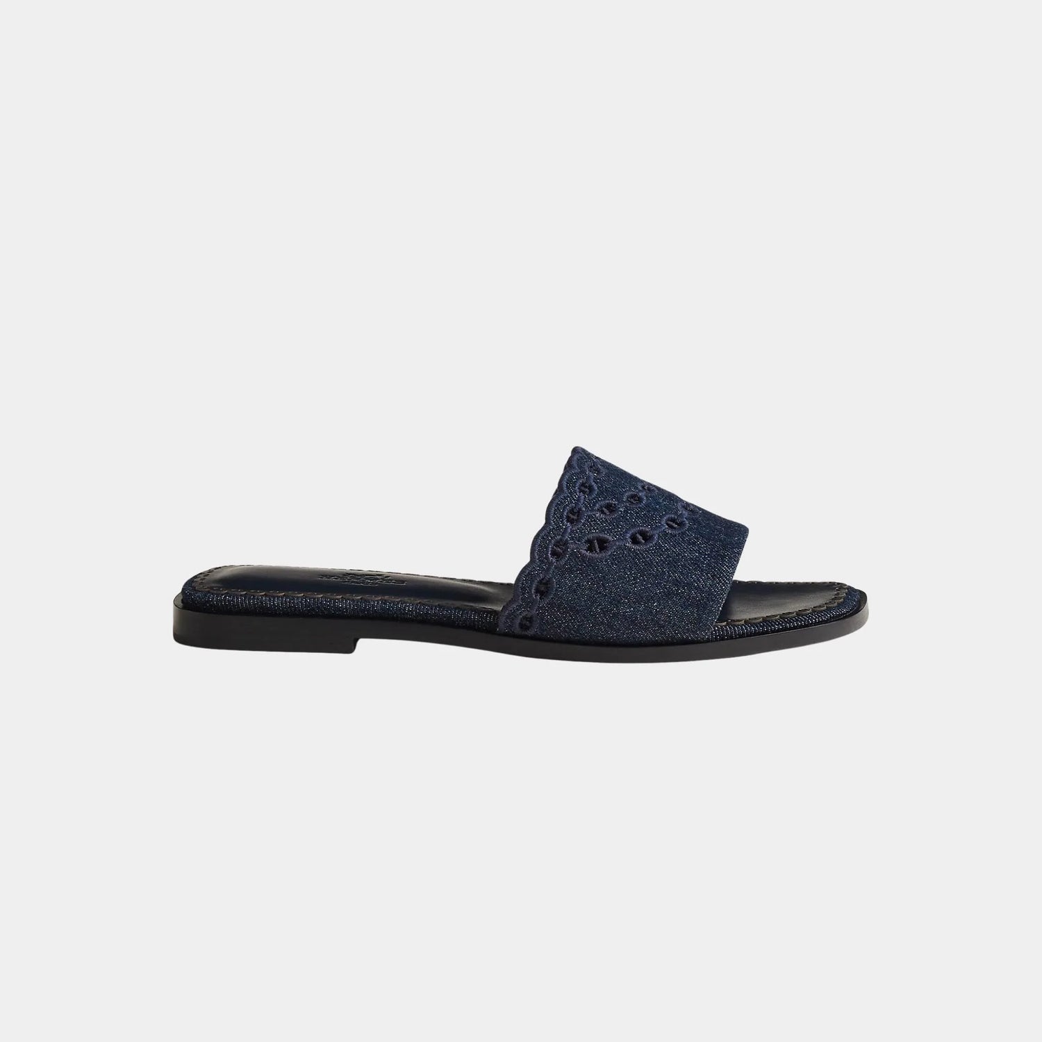 Hermes Gaelle Sandal Denim, Bleu Marine, Side