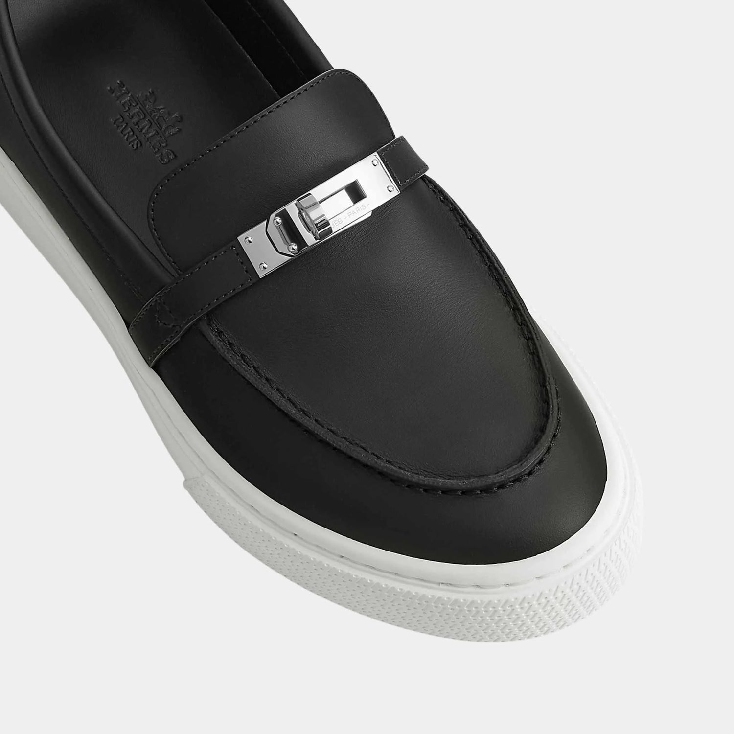 Hermes Game Slip On Sneaker in Calfskin, Noir, Top