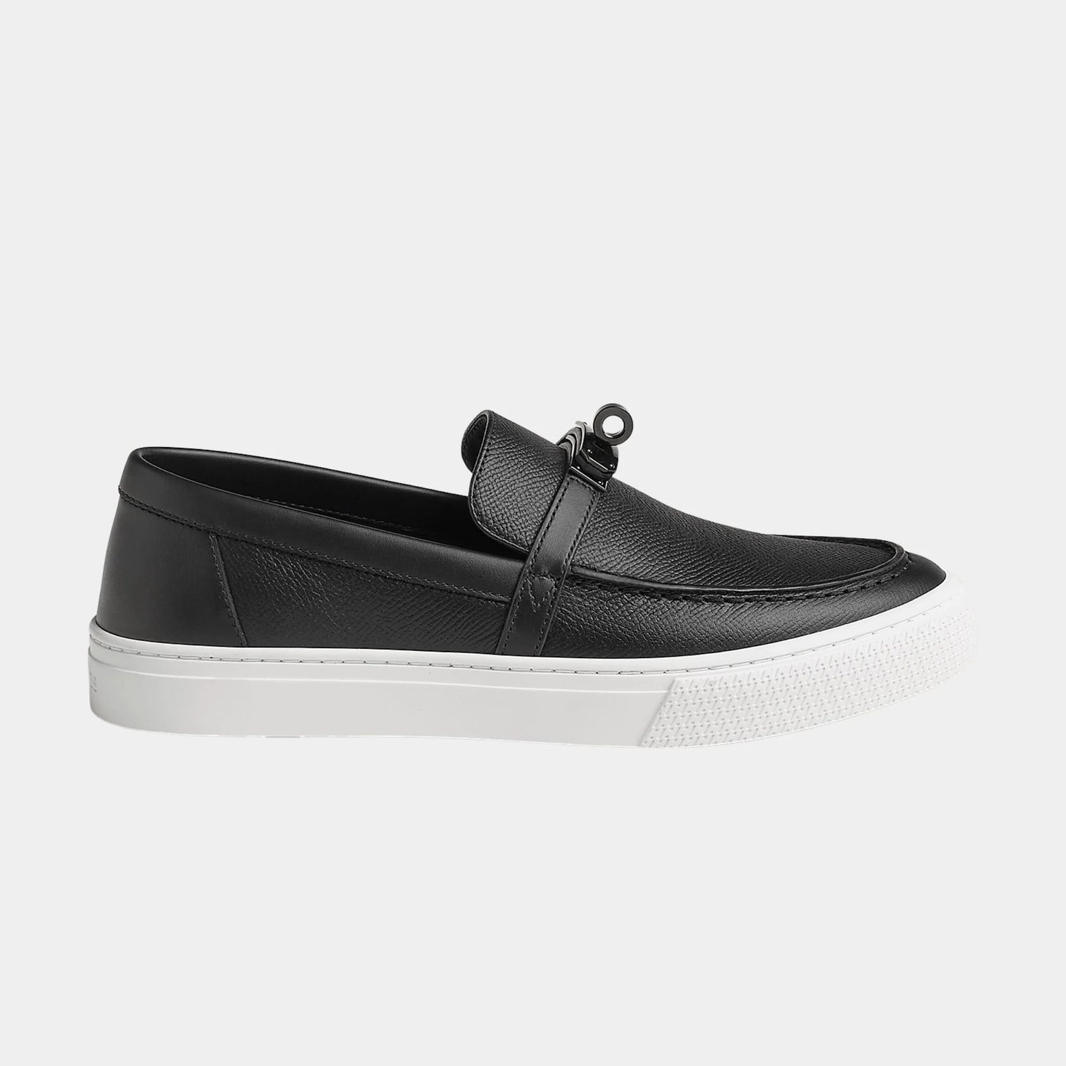 Hermes Game Slip-on Sneakers in Epsom Calfskin, Noir, Side