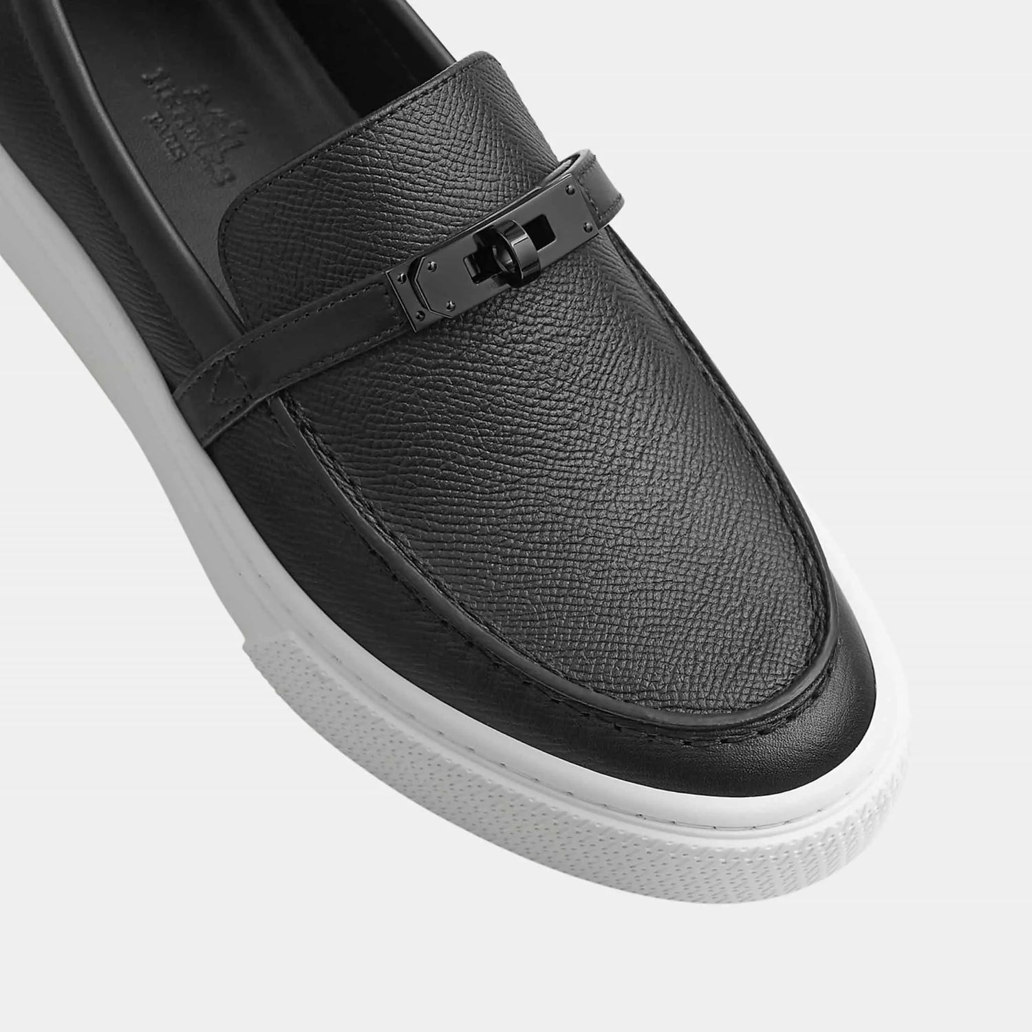 Hermes Game Slip-on Sneakers in Epsom Calfskin, Noir, Top