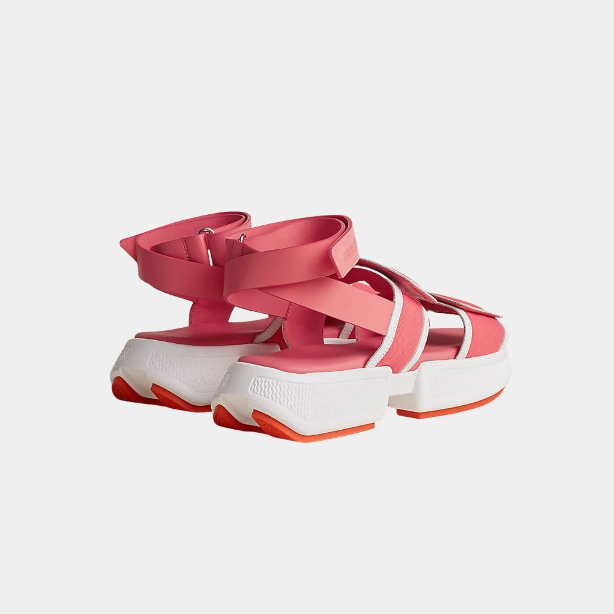 Hermes Geek Sandal Stitched Mesh And Calfskin Rose Du Desert, Back