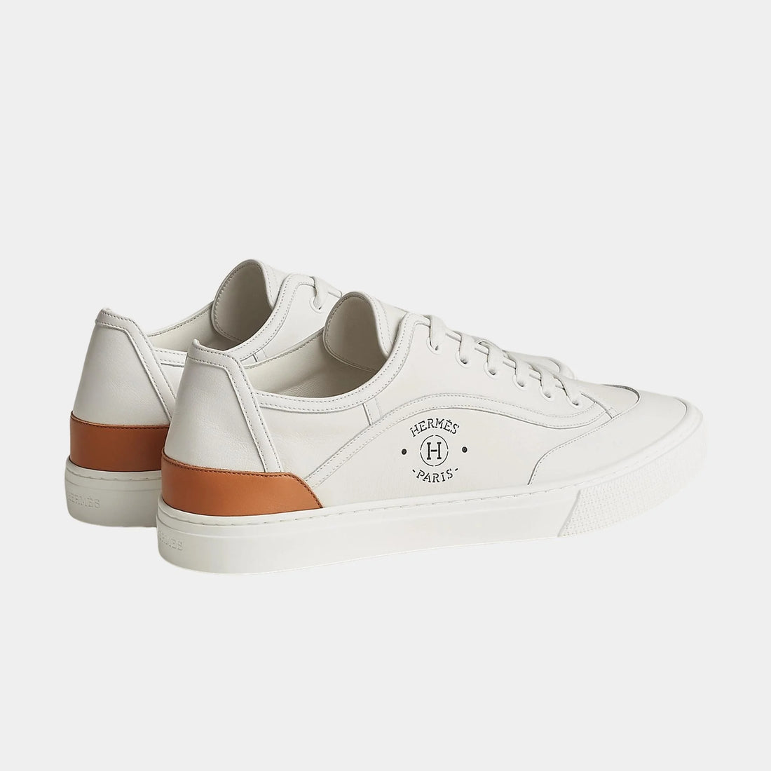 Hermes Get Sneaker in Calfskin, Blanc, Back
