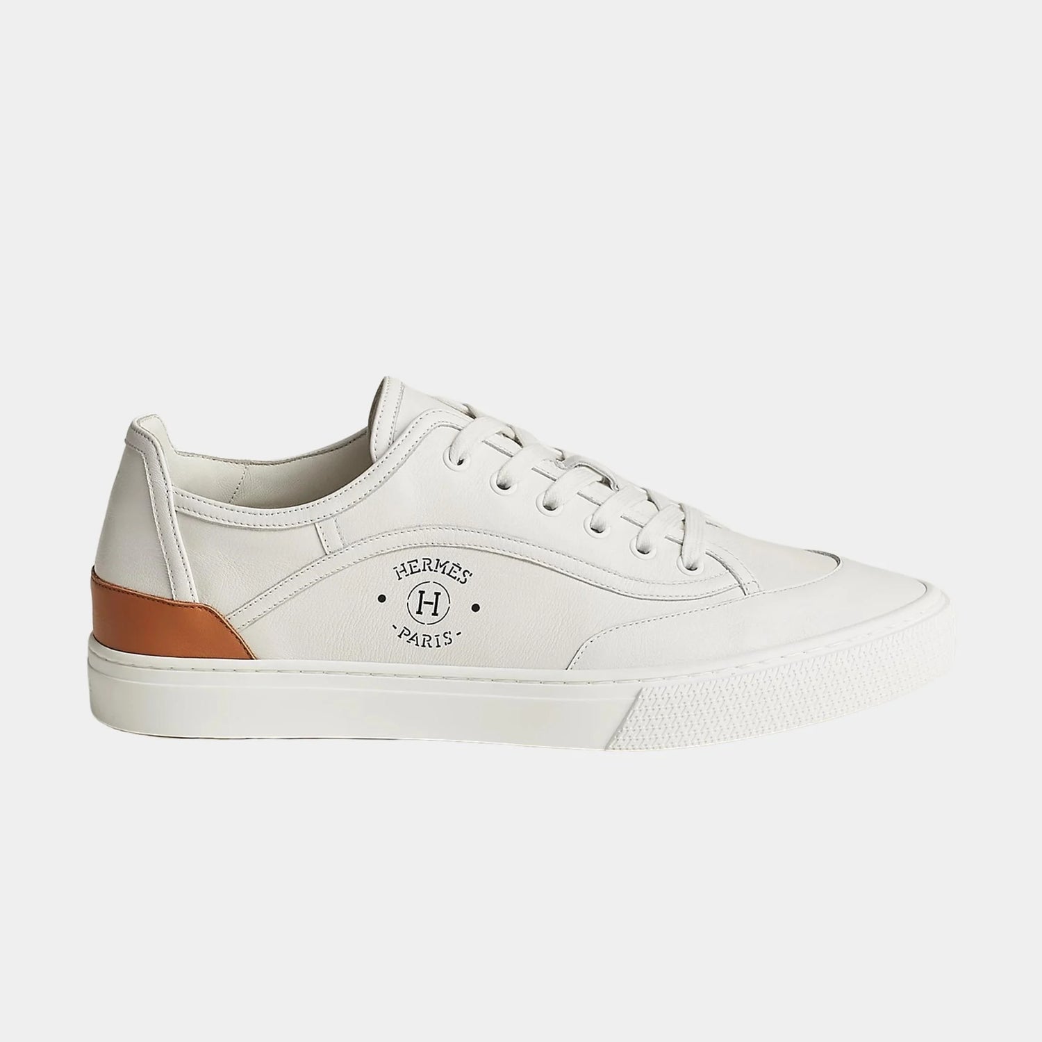 Hermes Get Sneaker in Calfskin, Blanc, Side