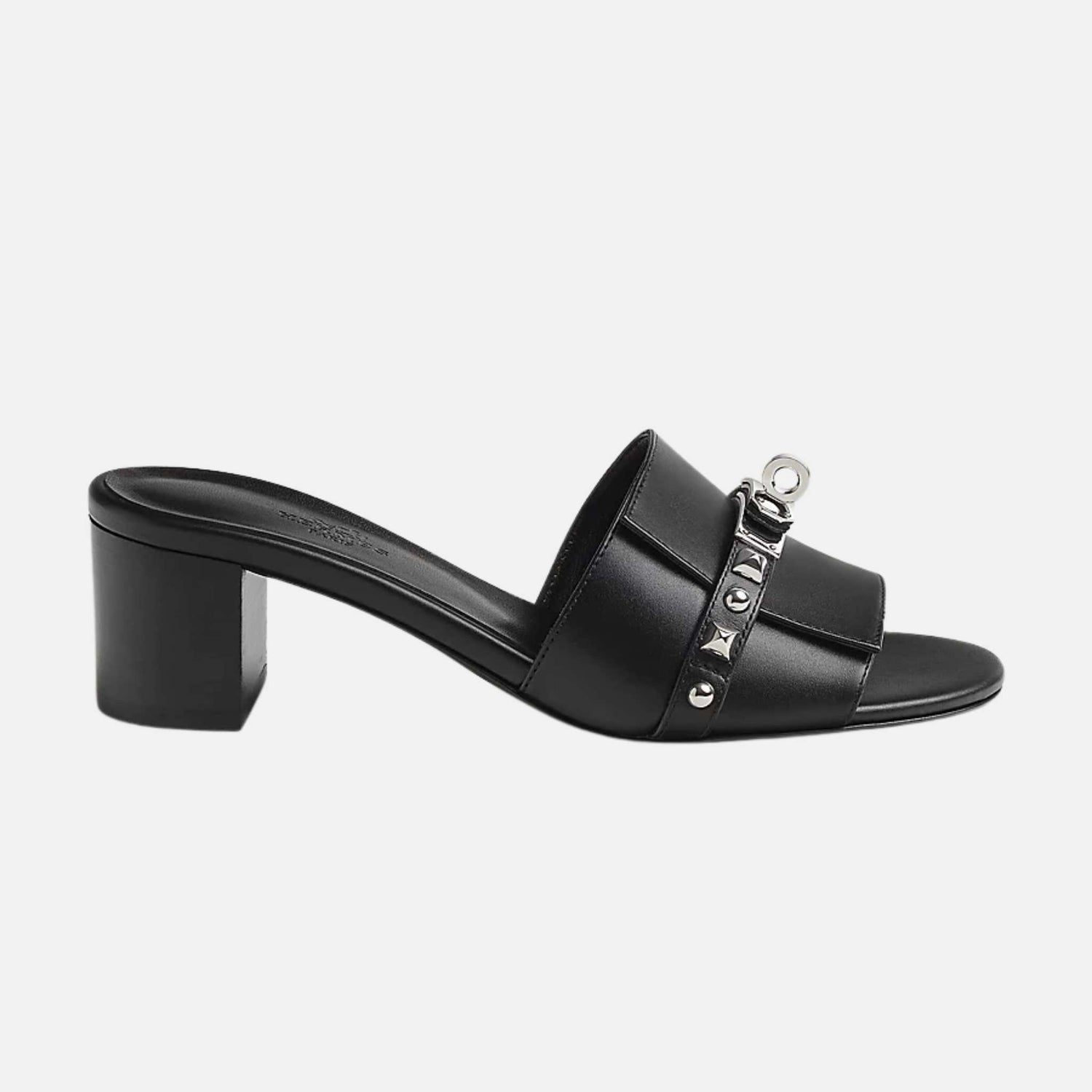 Hermes Gigi 50 Sandal With Medor Studs, Black, Side