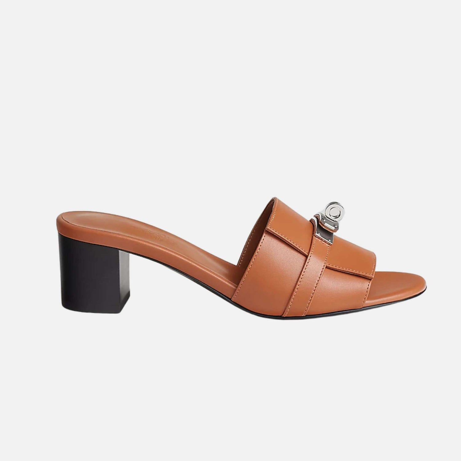 Hermes Gigi 50 Sandals Calfskin, Naturel, Side