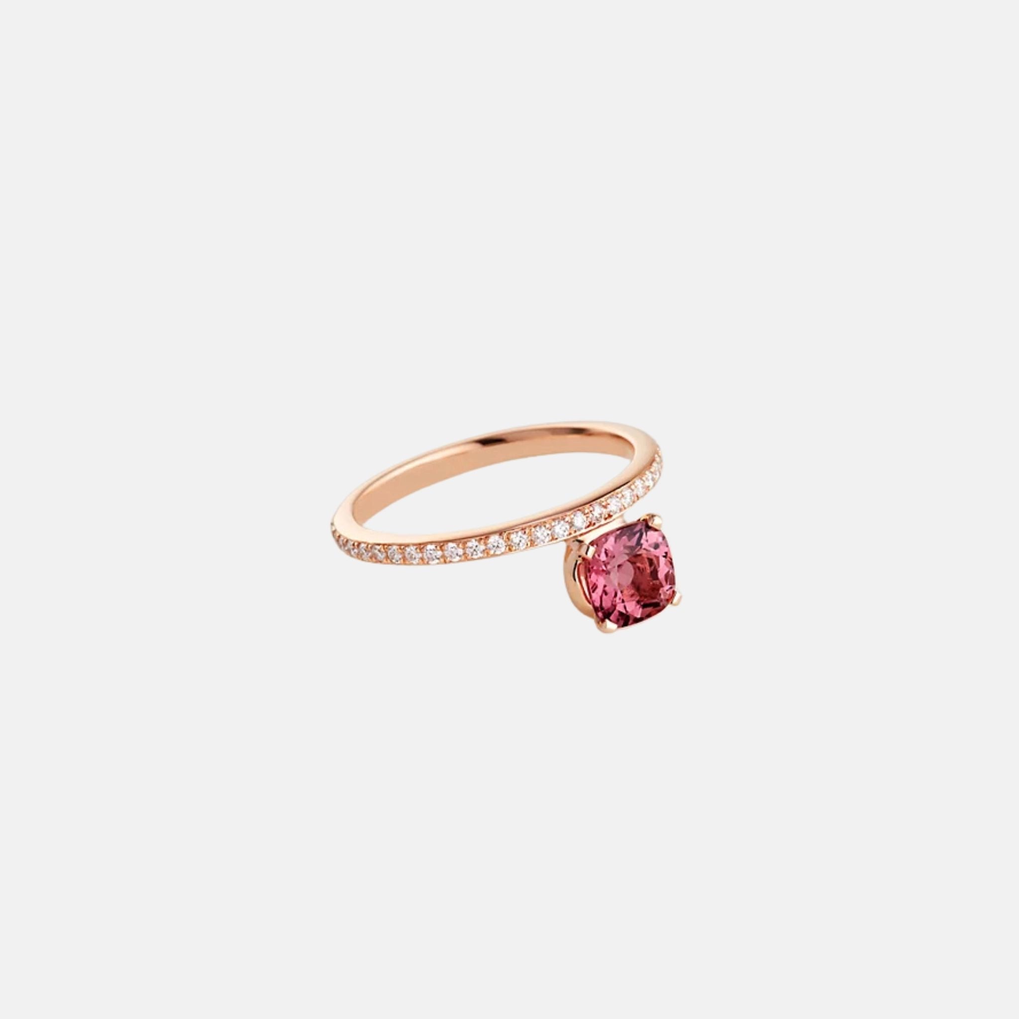 Hermes Grand Jete Solitaire Medium Model Rose Gold Ring, Front