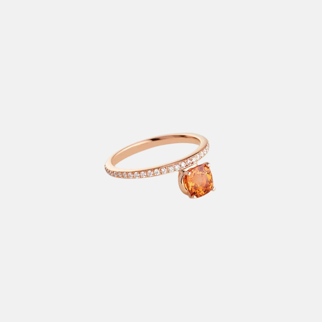 Hermes Grand Jete Solitaire Medium Model Rose Gold Ring Spessartite, Front