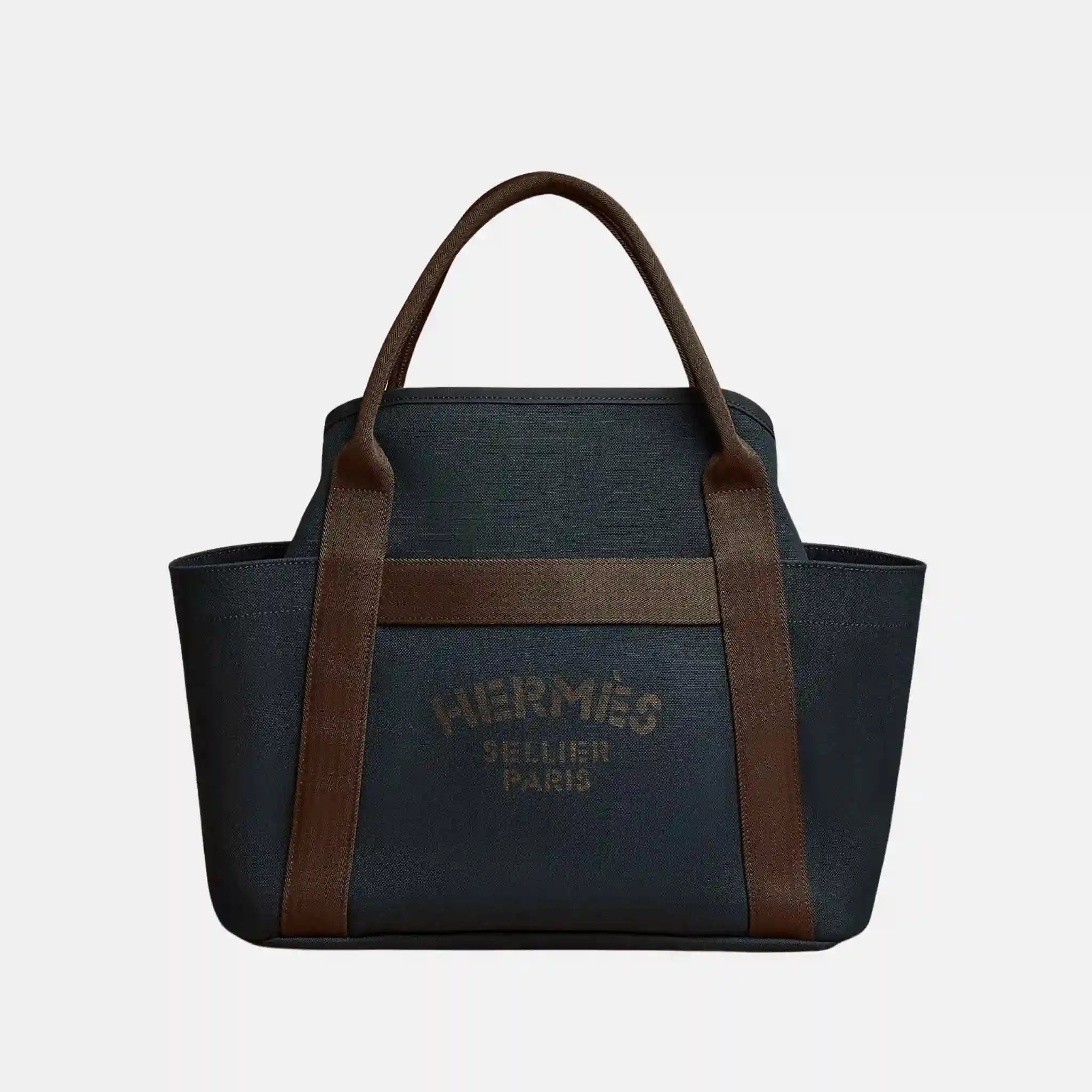 Hermes Grooming Bag, Bleu Navy, Front