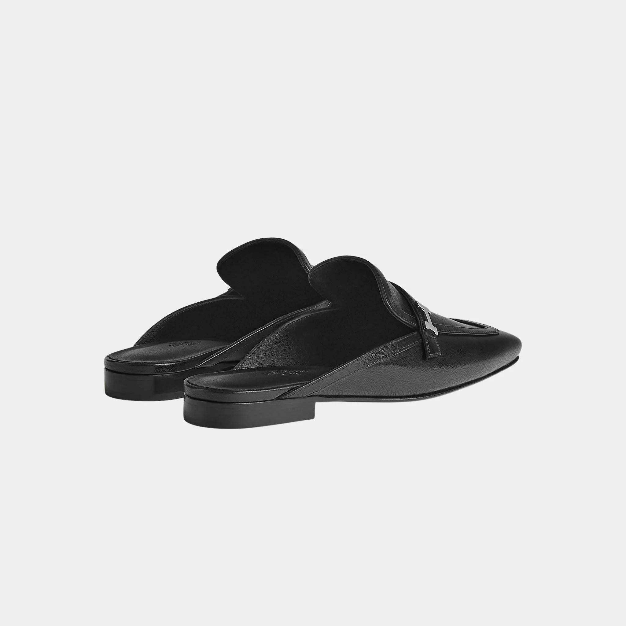 Hermes Groupie Mule Goatskin, Noir, Back