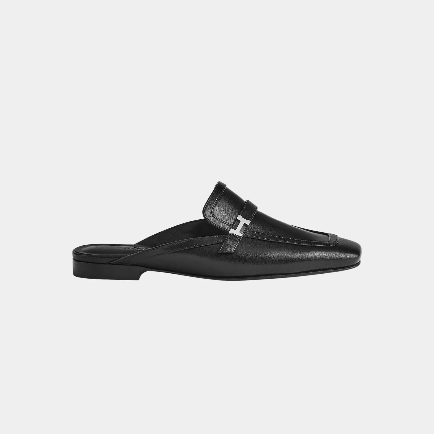 Hermes Groupie Mule Goatskin, Noir, Side