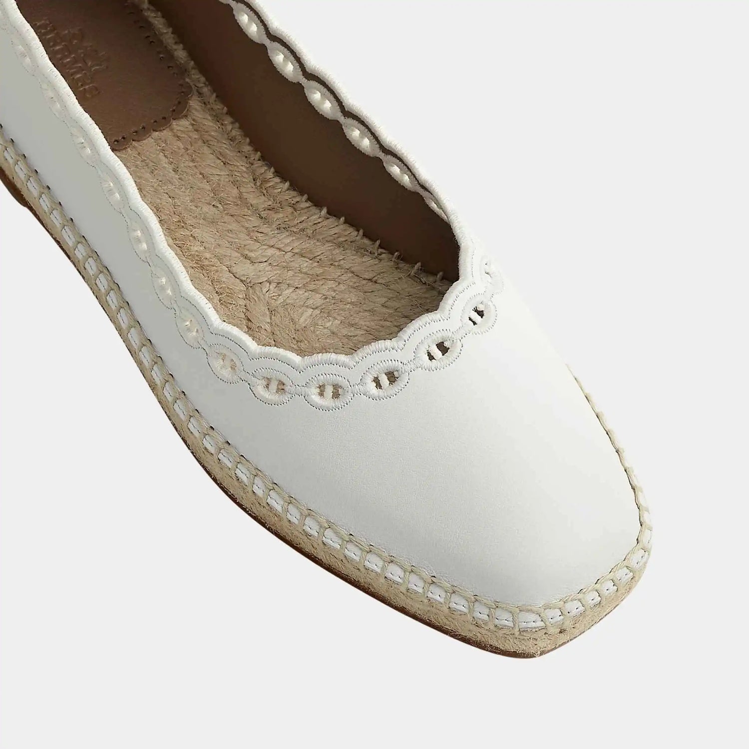 Hermes Guapa Espadrille Calfskin, Blanc, Top