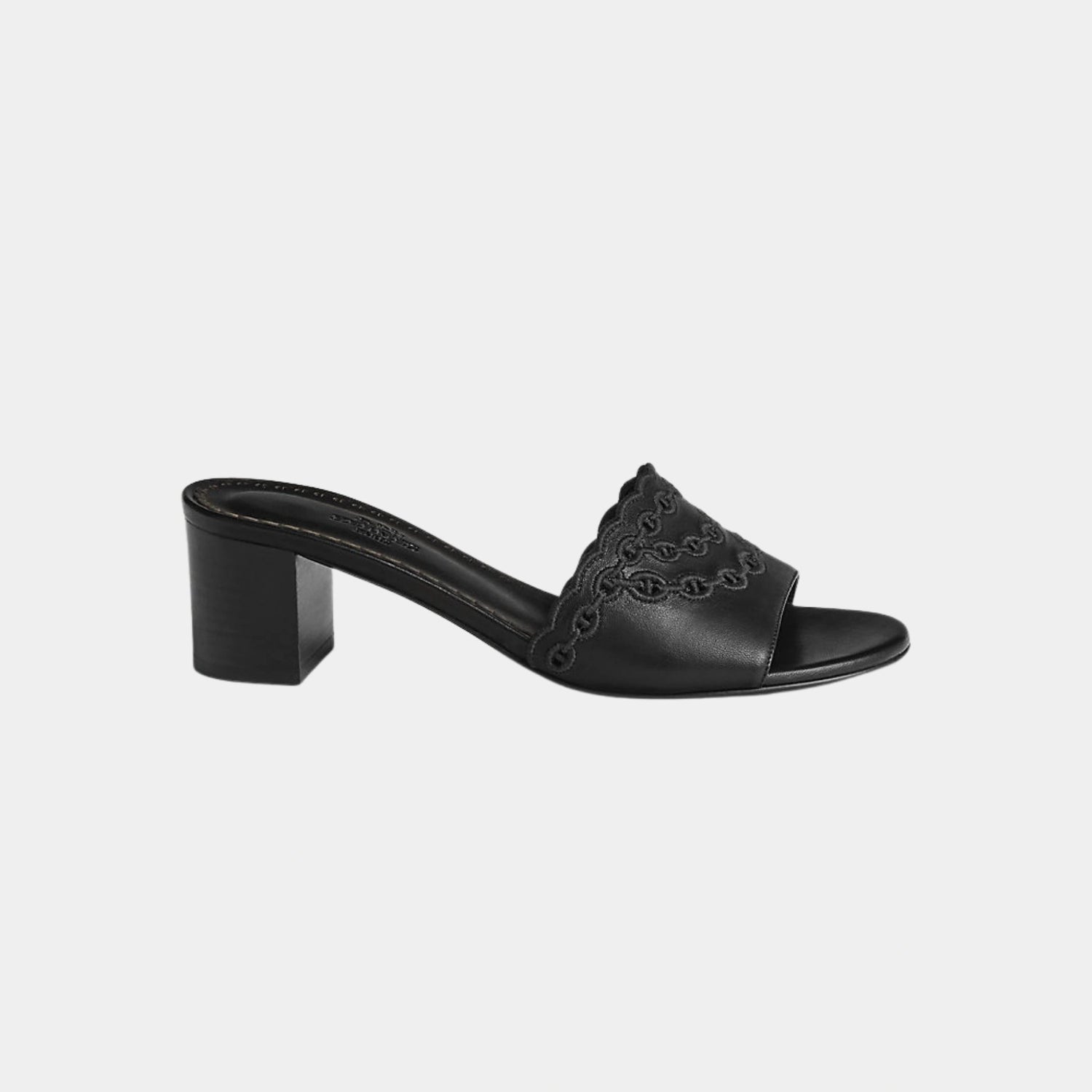 Hermes Gwladys 45 Sandal Nappa Leather, Noir, Side