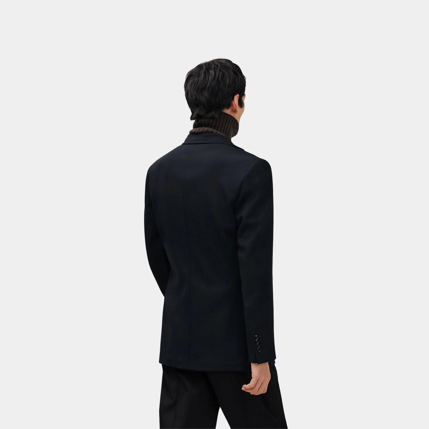 Hermes H Cheval T-shirt with Leather Detail, Marine, Back