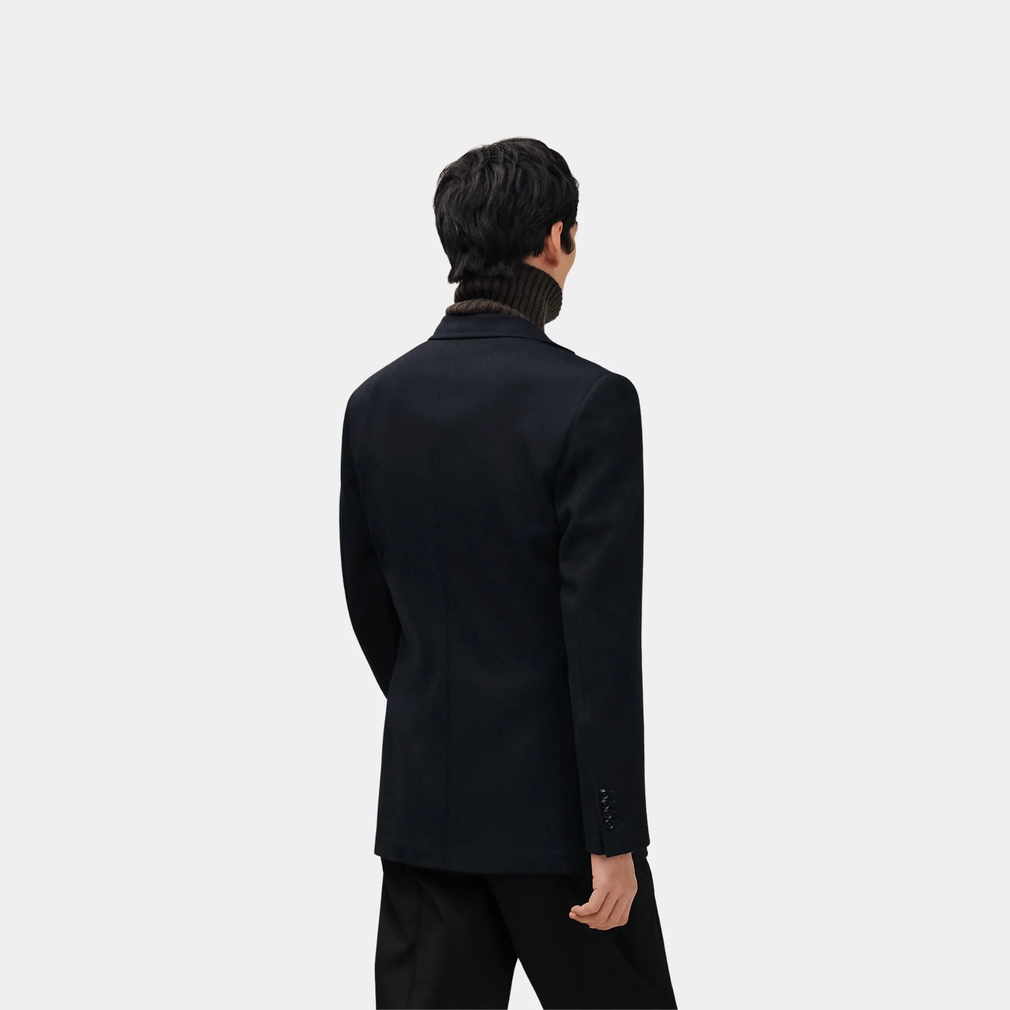 Hermes H Cheval T-shirt with Leather Detail, Marine, Back