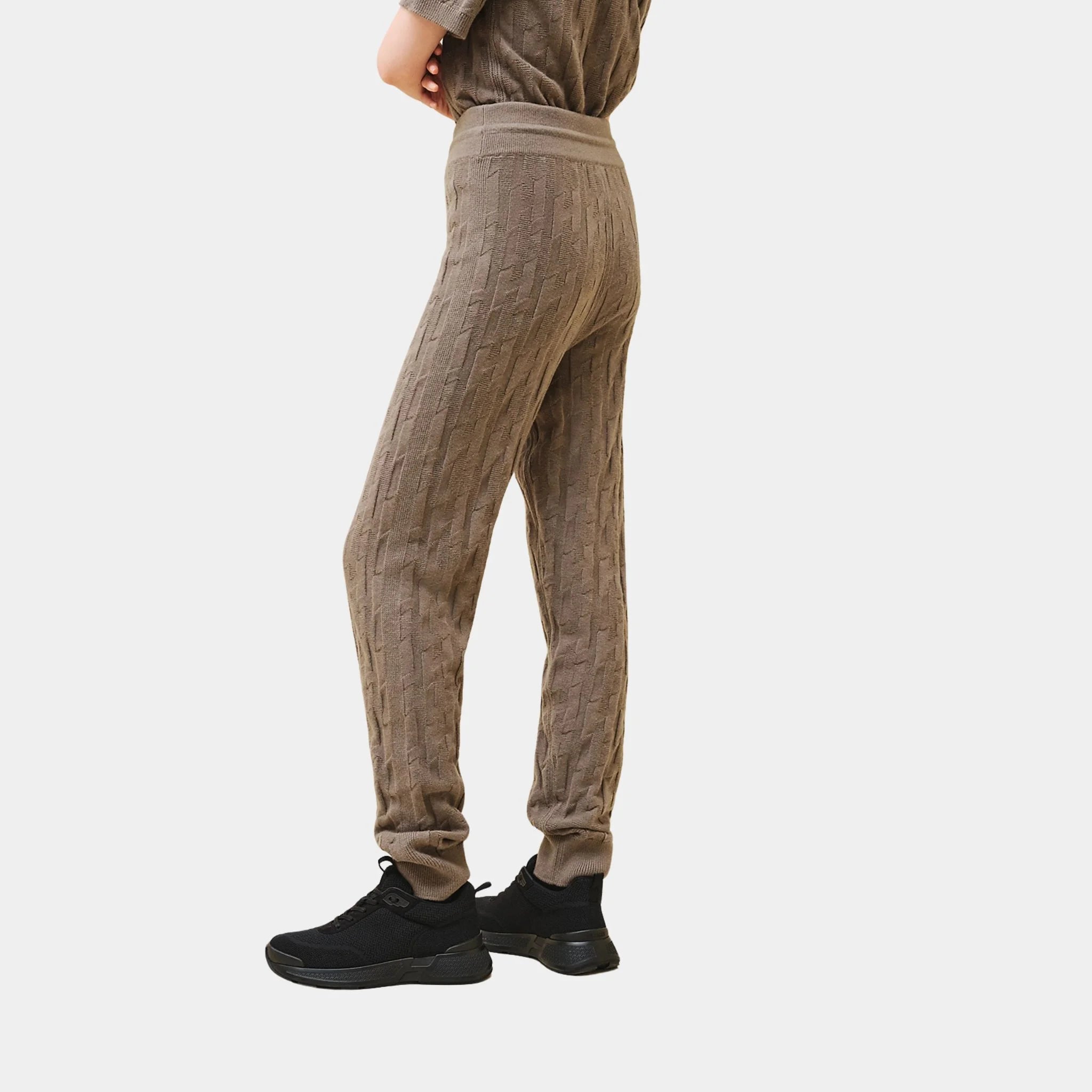 Hermes H Jogging Pants in Plain Wool, Gris Etoupe, Back