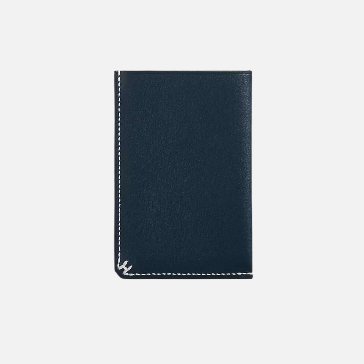 Hermes H Sellier Card Holder Box Calfskin , Abyss blue, Front