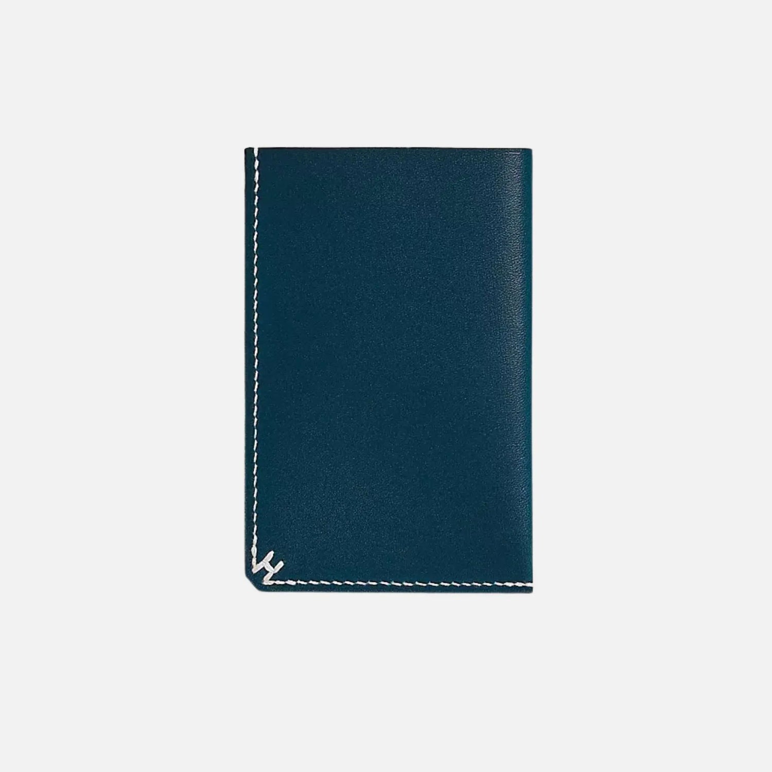 Hermes H Sellier Card Holder Box Calfskin , Bleu De Prusse, Front